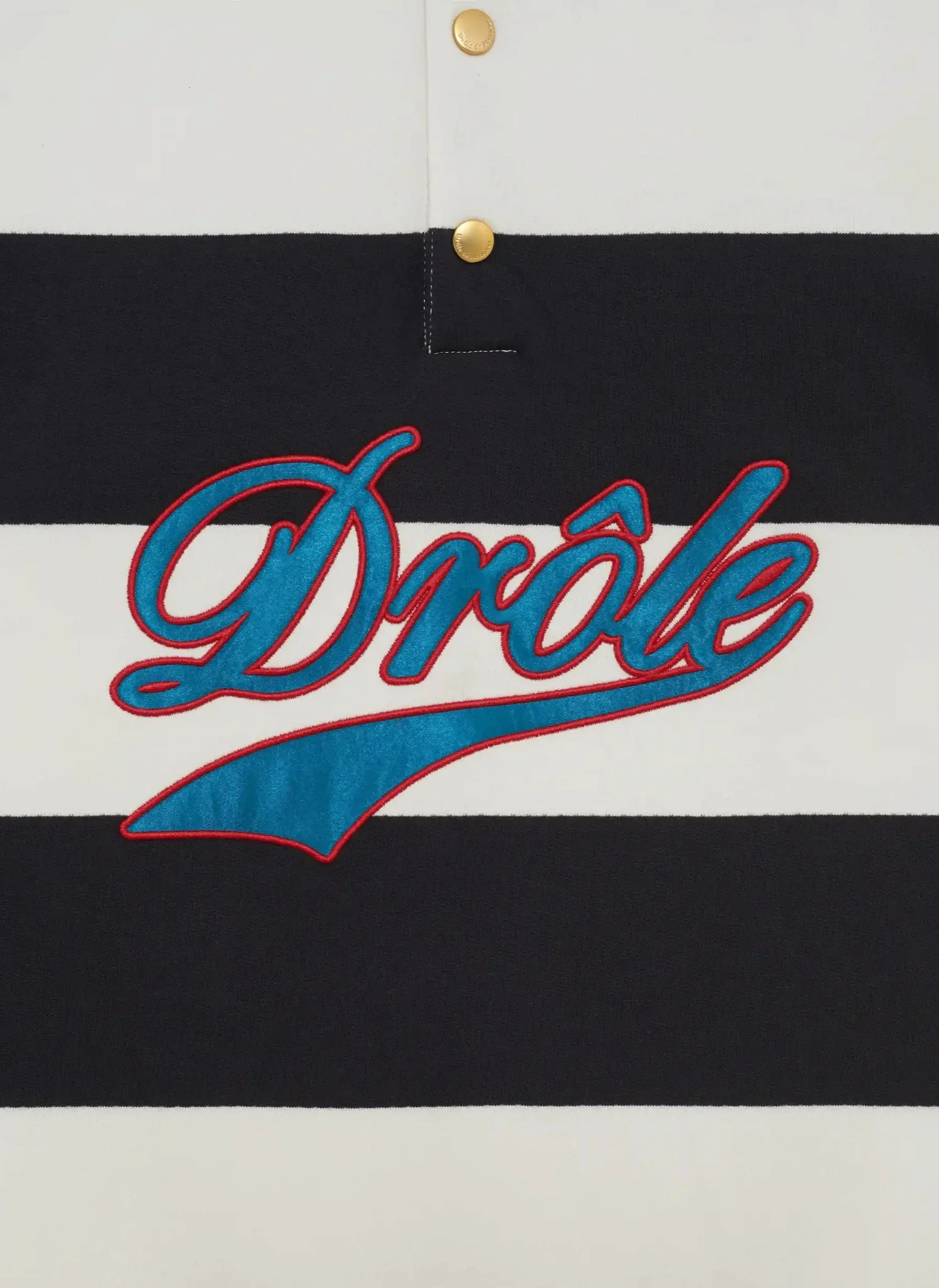 Поло Drôle Embroidered Stripes Polo Off White
