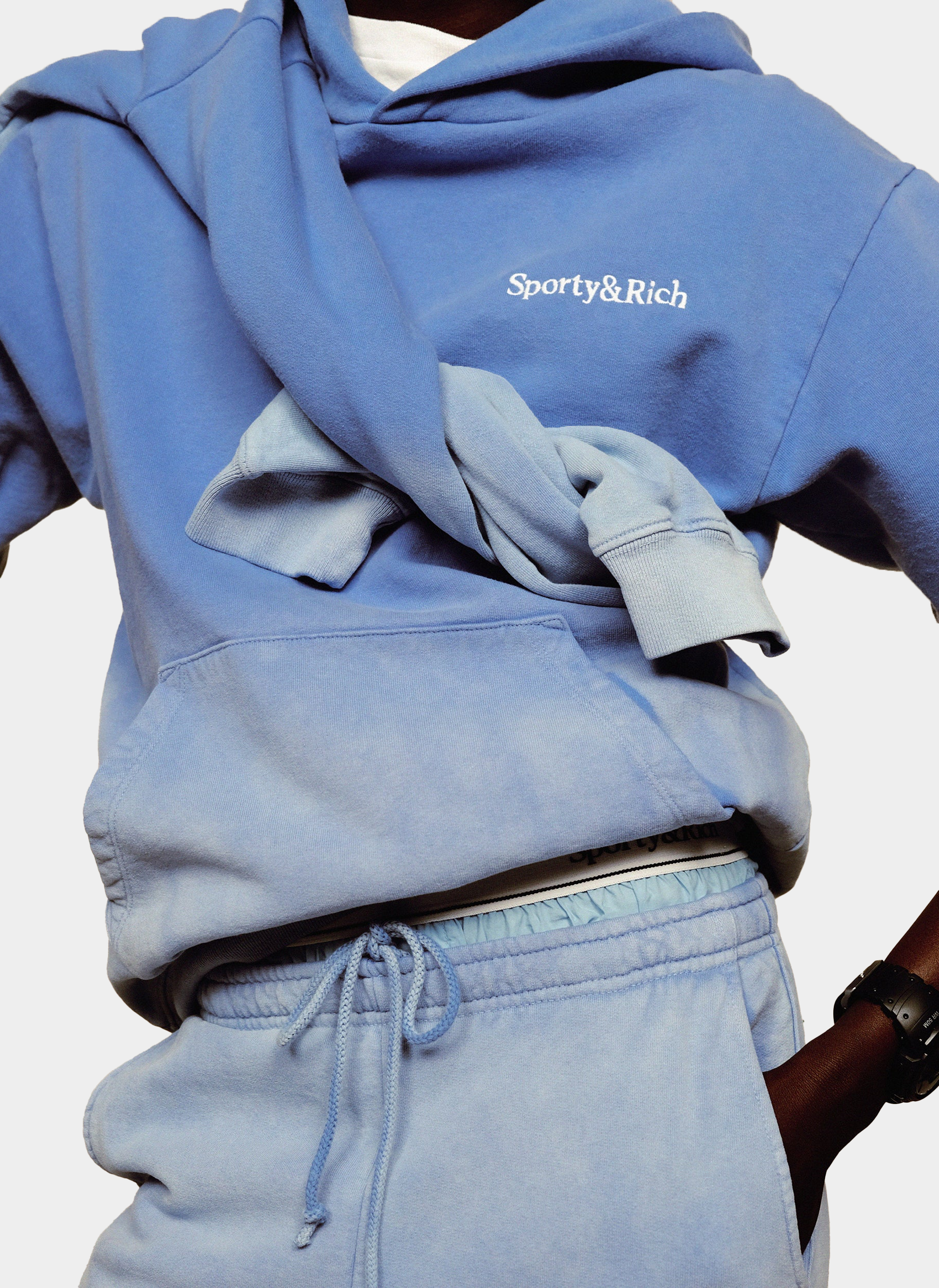 Serif Logo Embroidered Hoodie