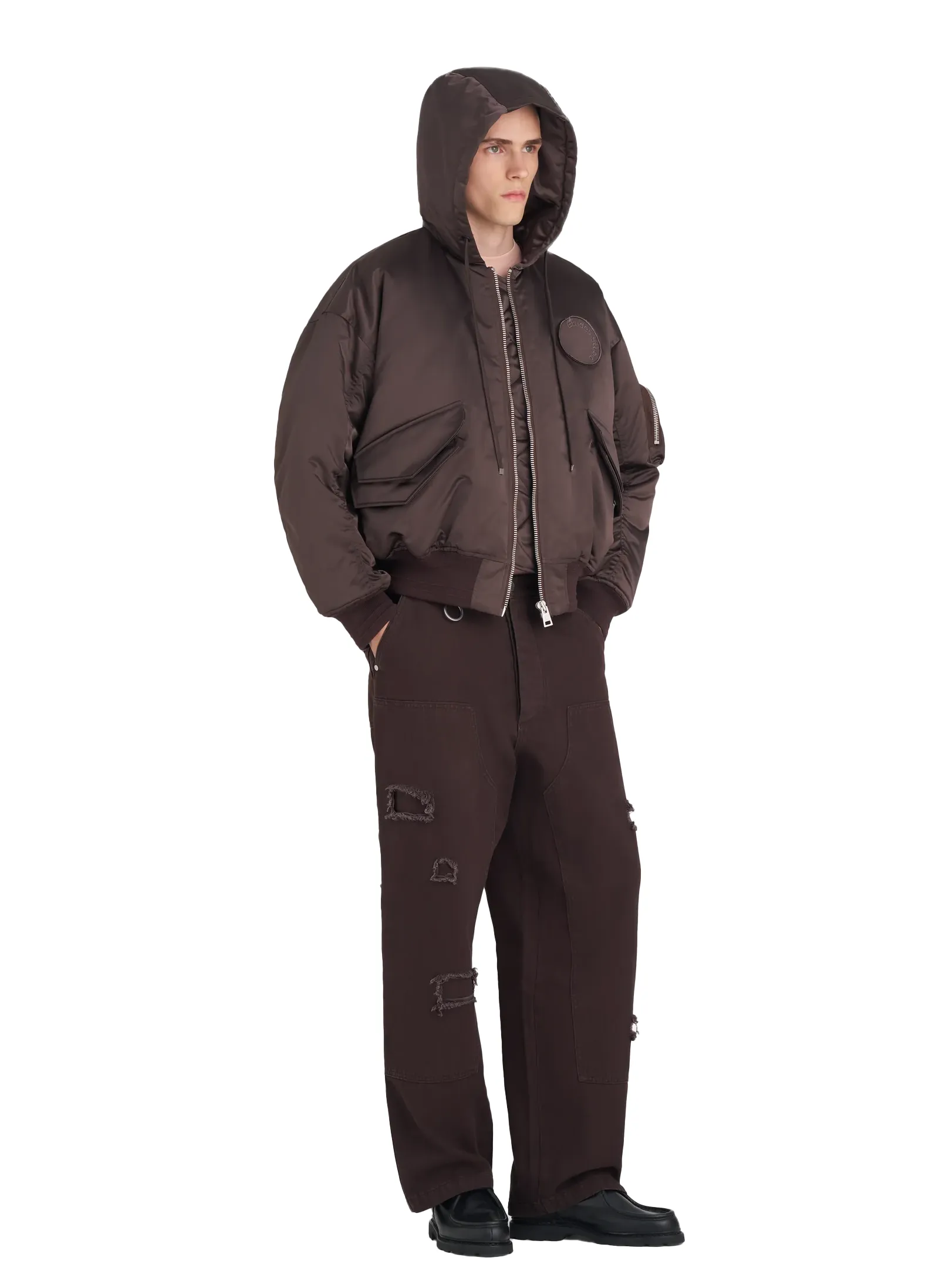 Бомбер Oversized Bomber Jacket Shale