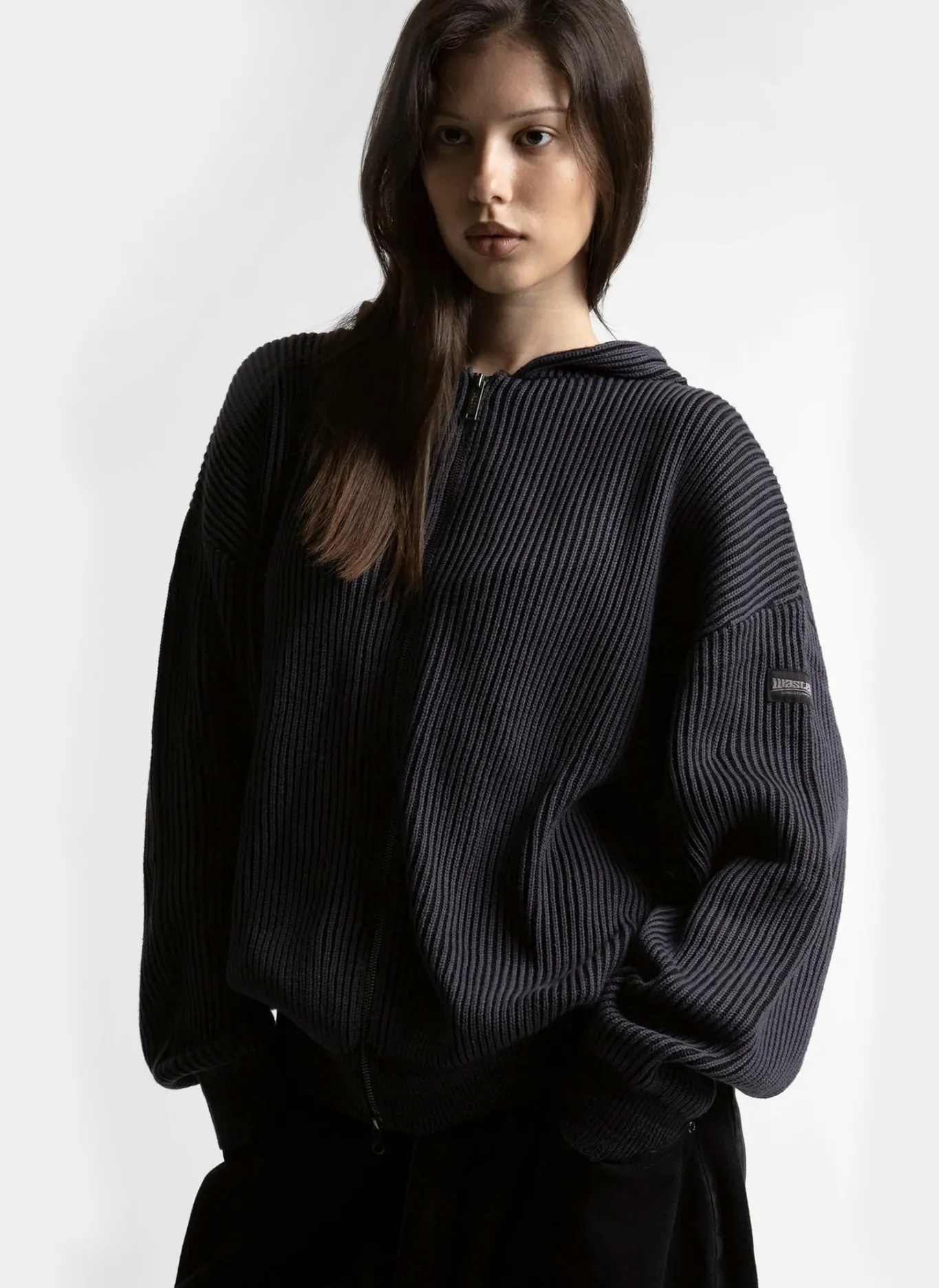 Худи на молнии Pusher Knit Zip Hoodie Black/Charcoal