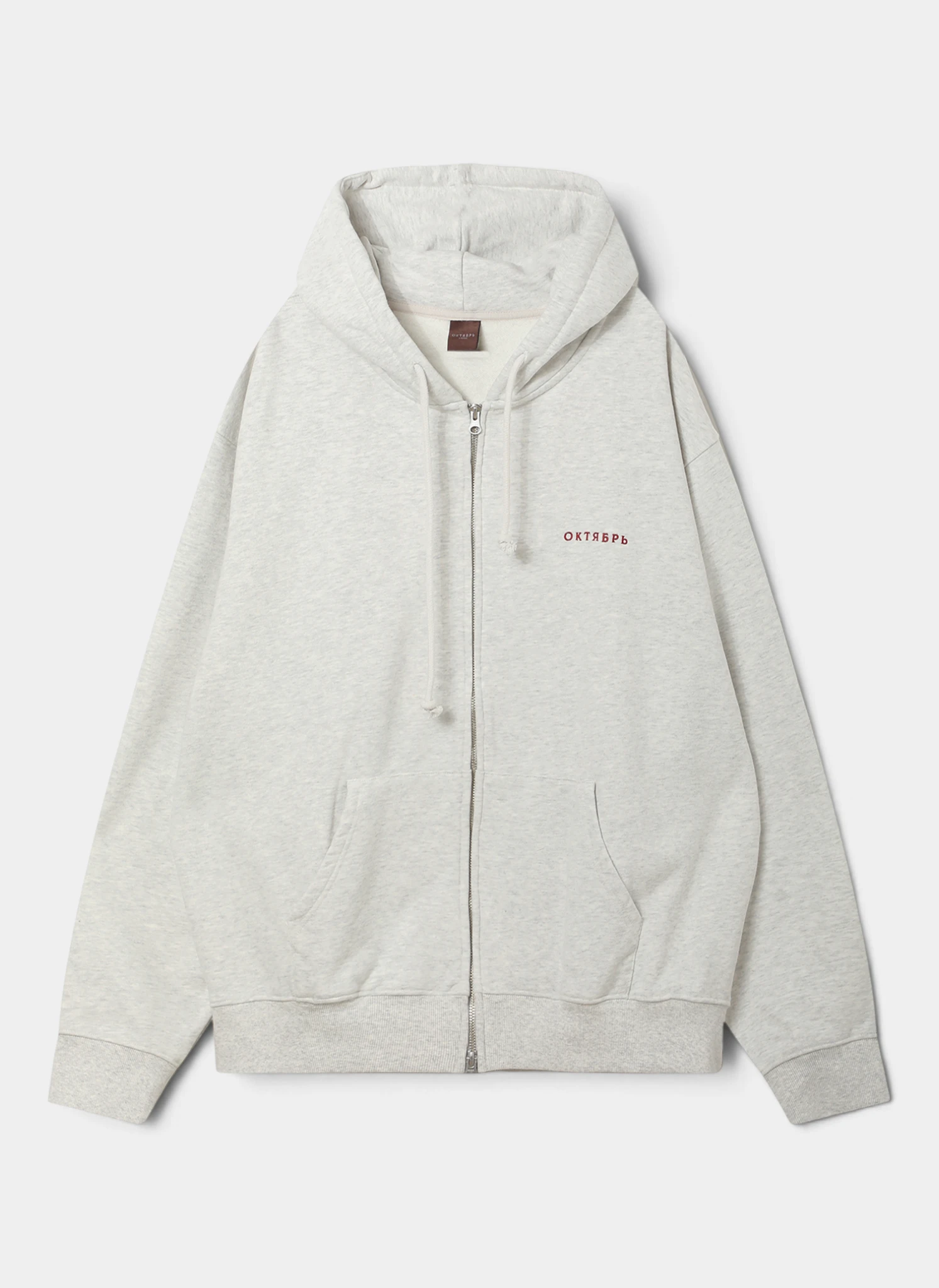 Худи на молнии OG Logo Zip Hoodie Ash Grey