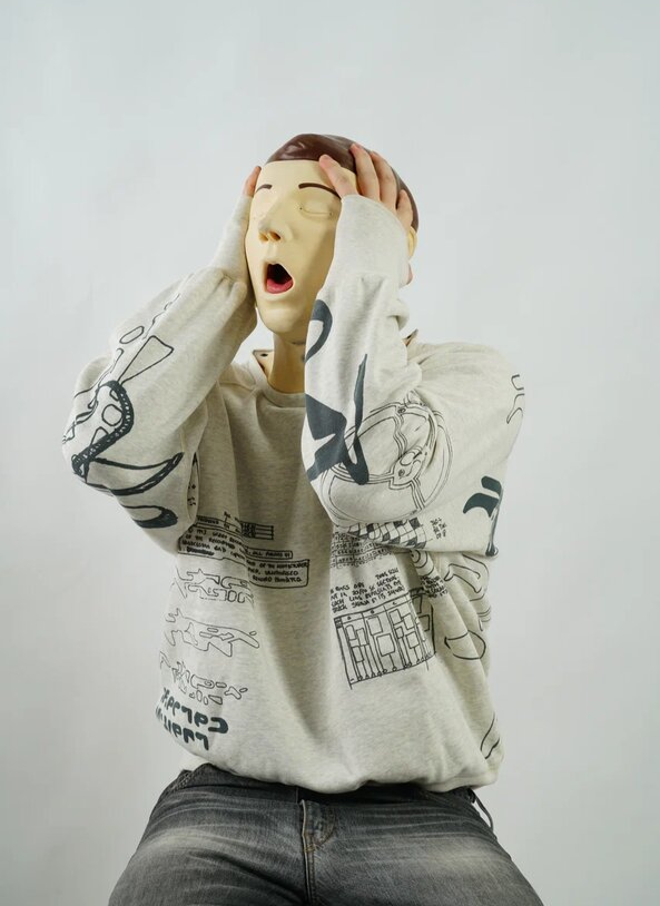 Свитшот .Solutions + NUMBER 3 A—Sketch Sweatshirt Old Grey