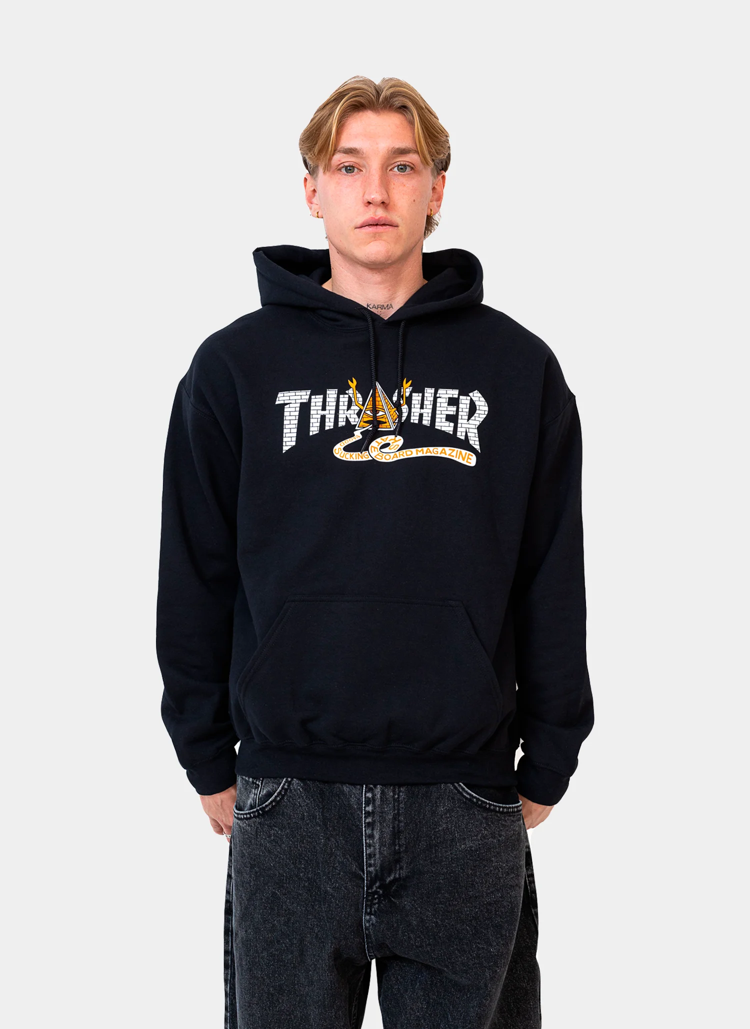 Худи  Thr X Toy Machine Pyramid Hood Black