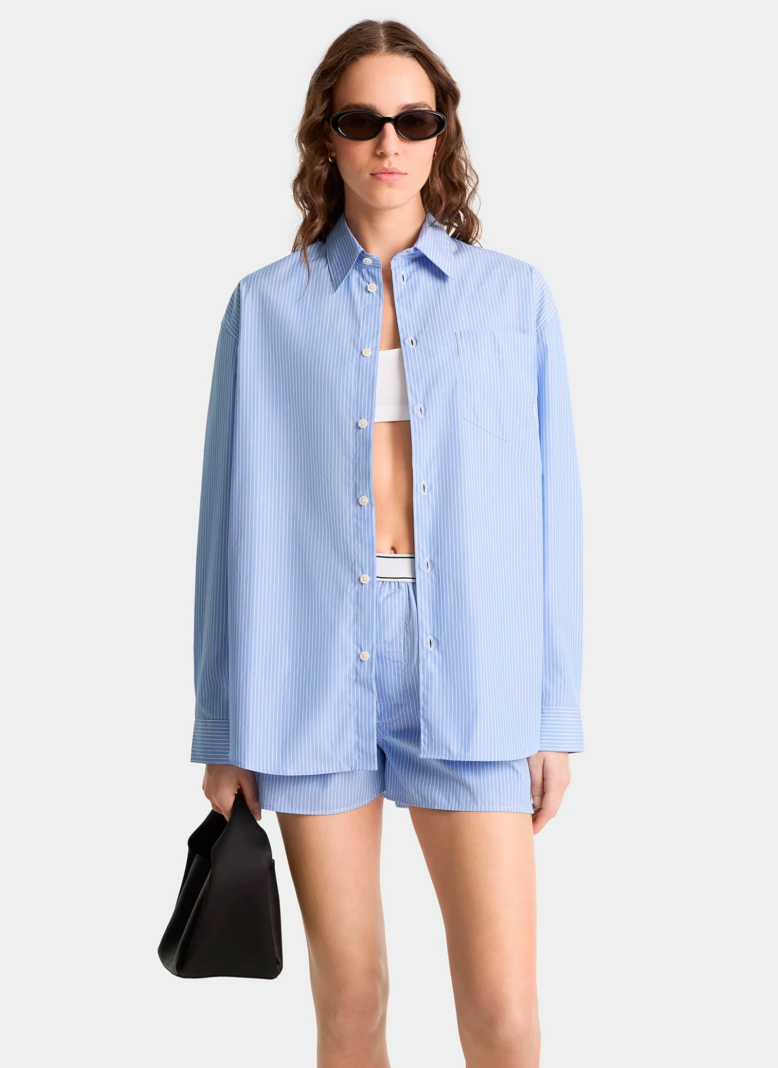 Рубашка SRC Oversized Shirt Light Blue Striped