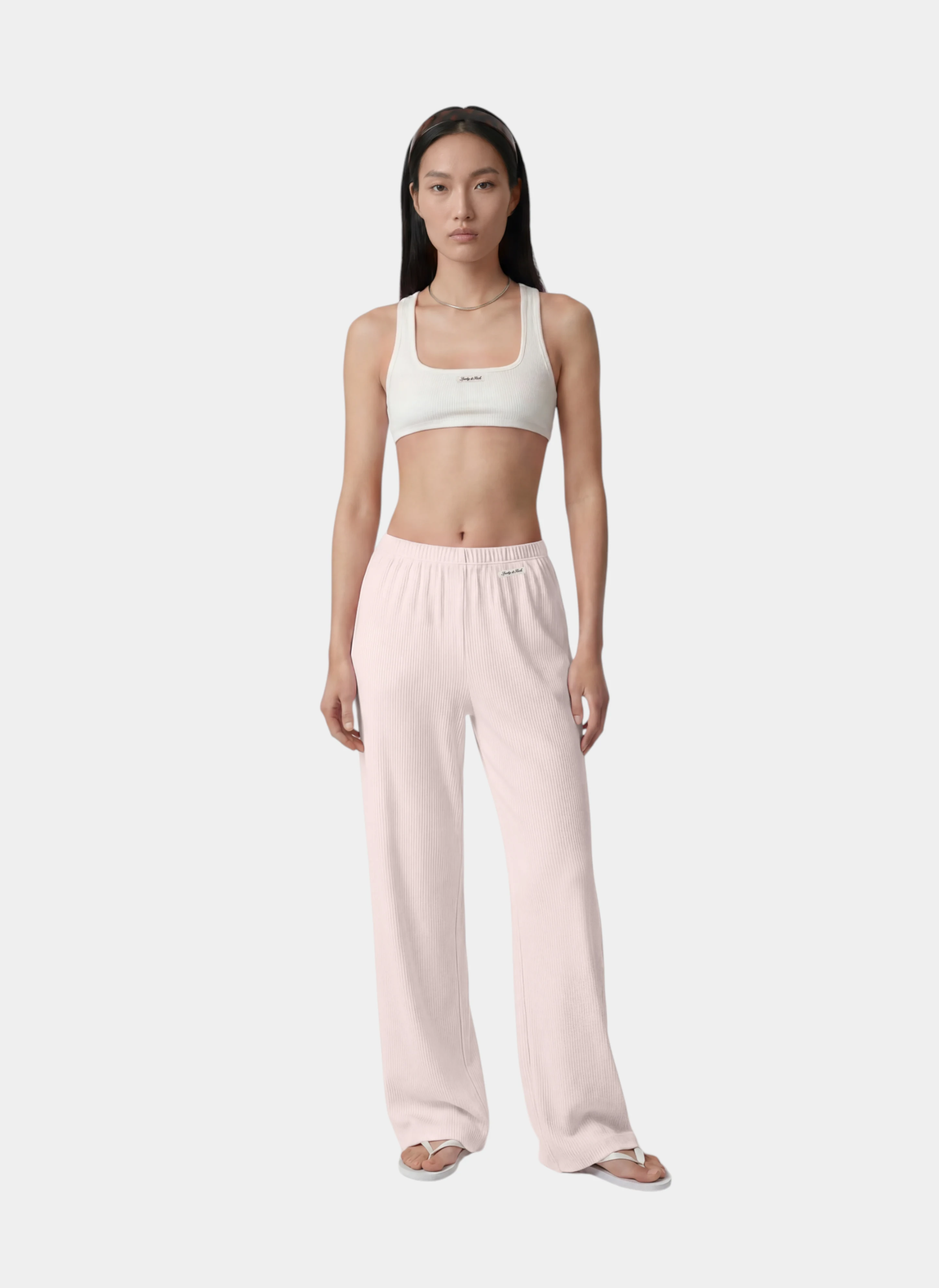 Брюки Signature Logo Ribbed House Pant Clear Pink/Black