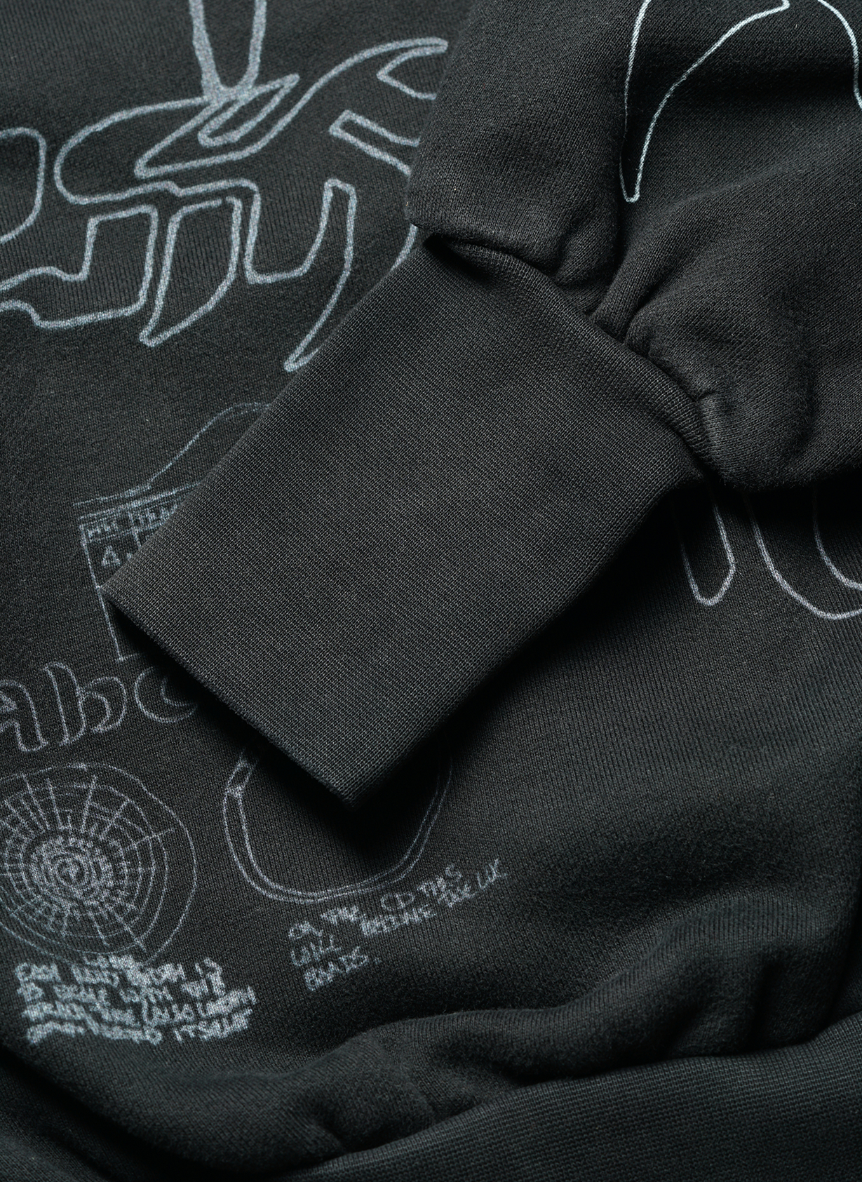Худи .Solutions + NUMBER 3 A—Sketch Hoodie Old Black