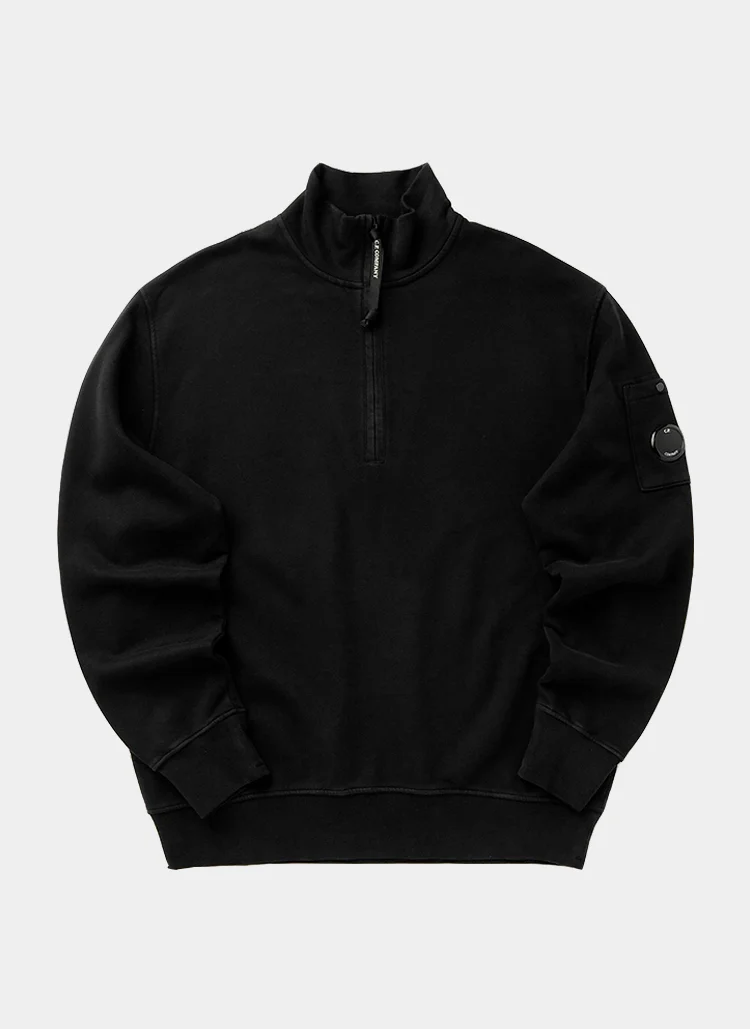 Свитшот Brushed and Emerized Diagonal Fleece Half Zip Sweatshirt Black