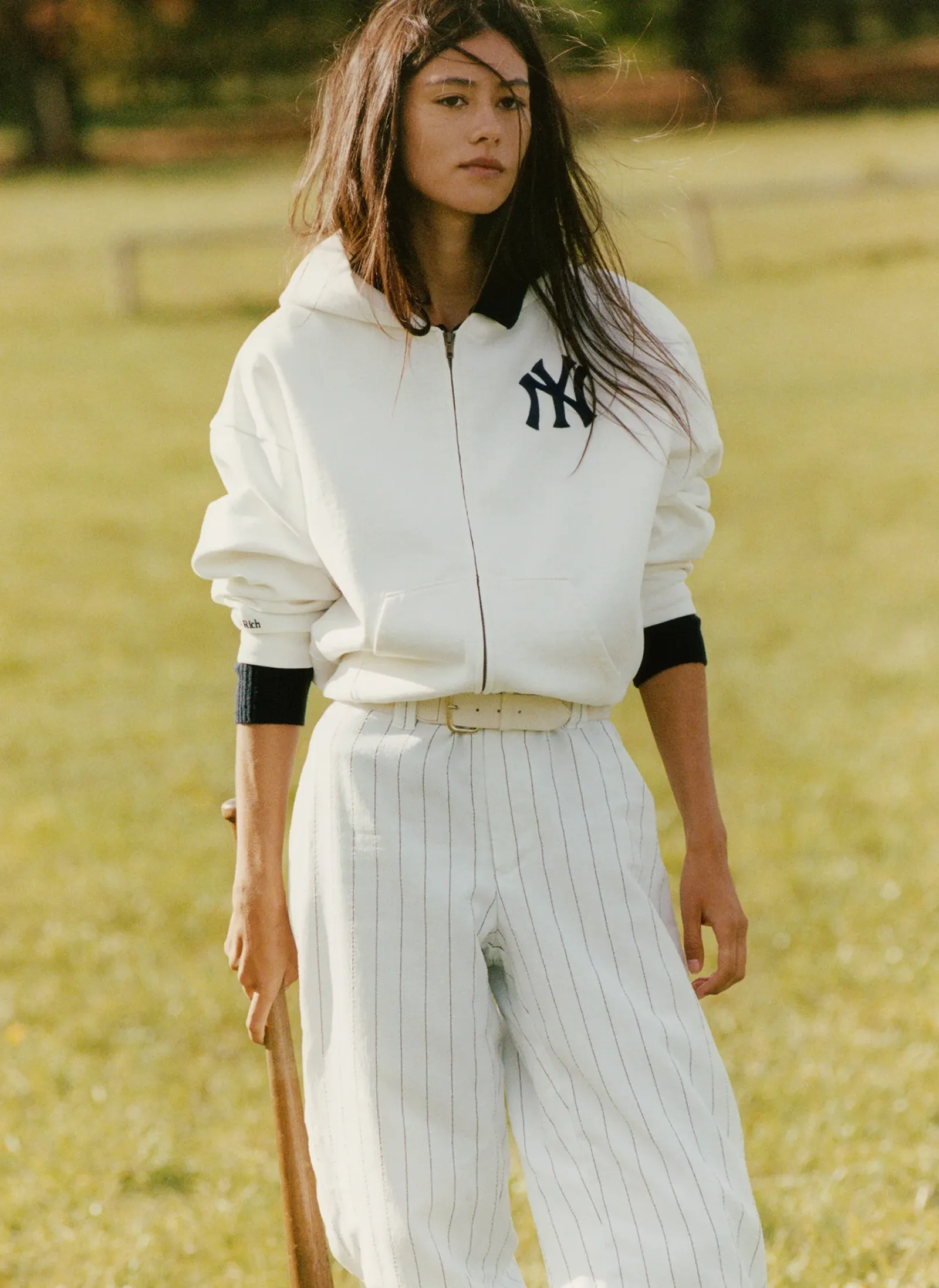 Худи на молнии Heritage Yankees Serif Zip Hoodie White