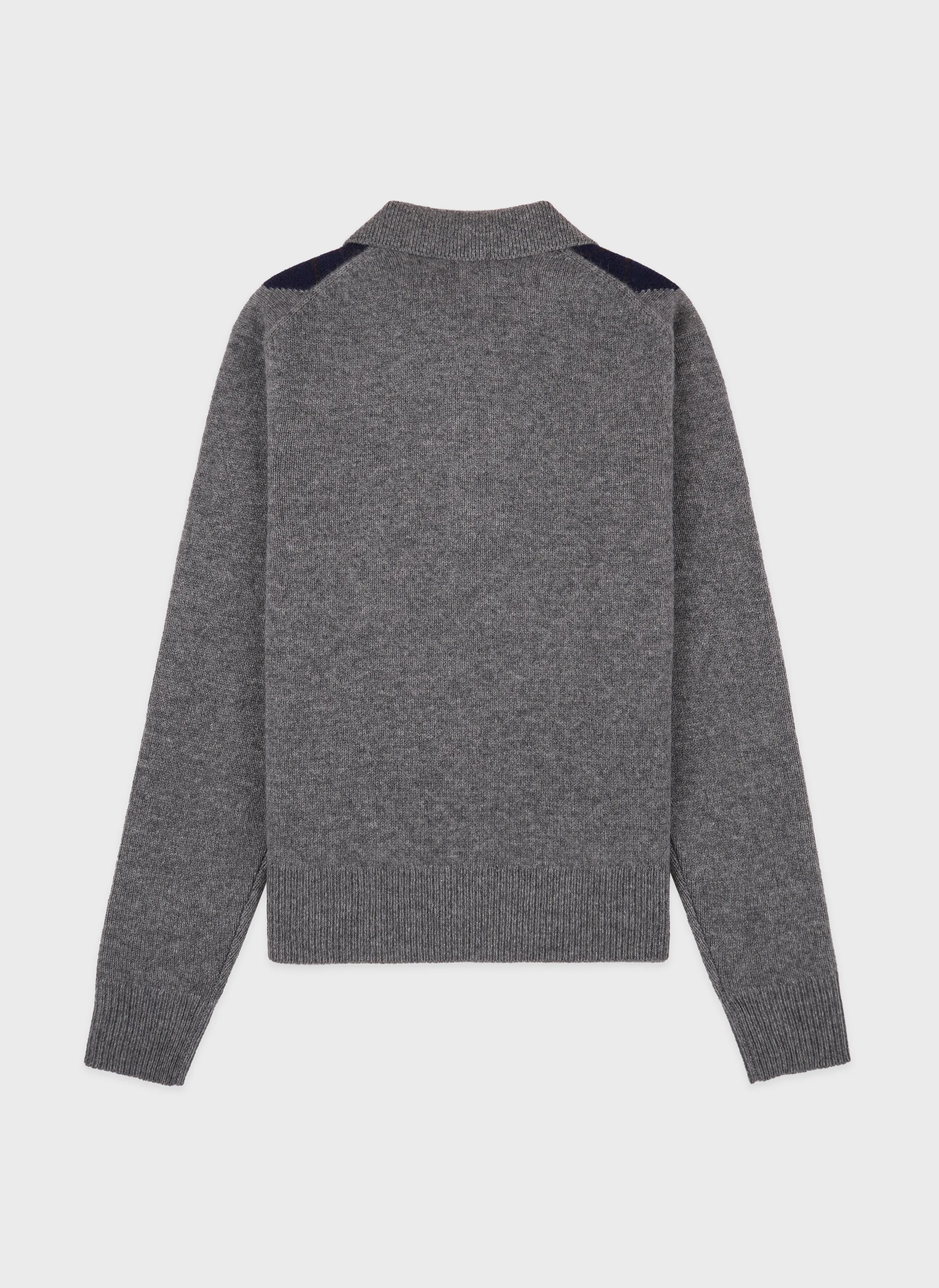 Поло Serif Logo Argyle Cashmere Polo Gray