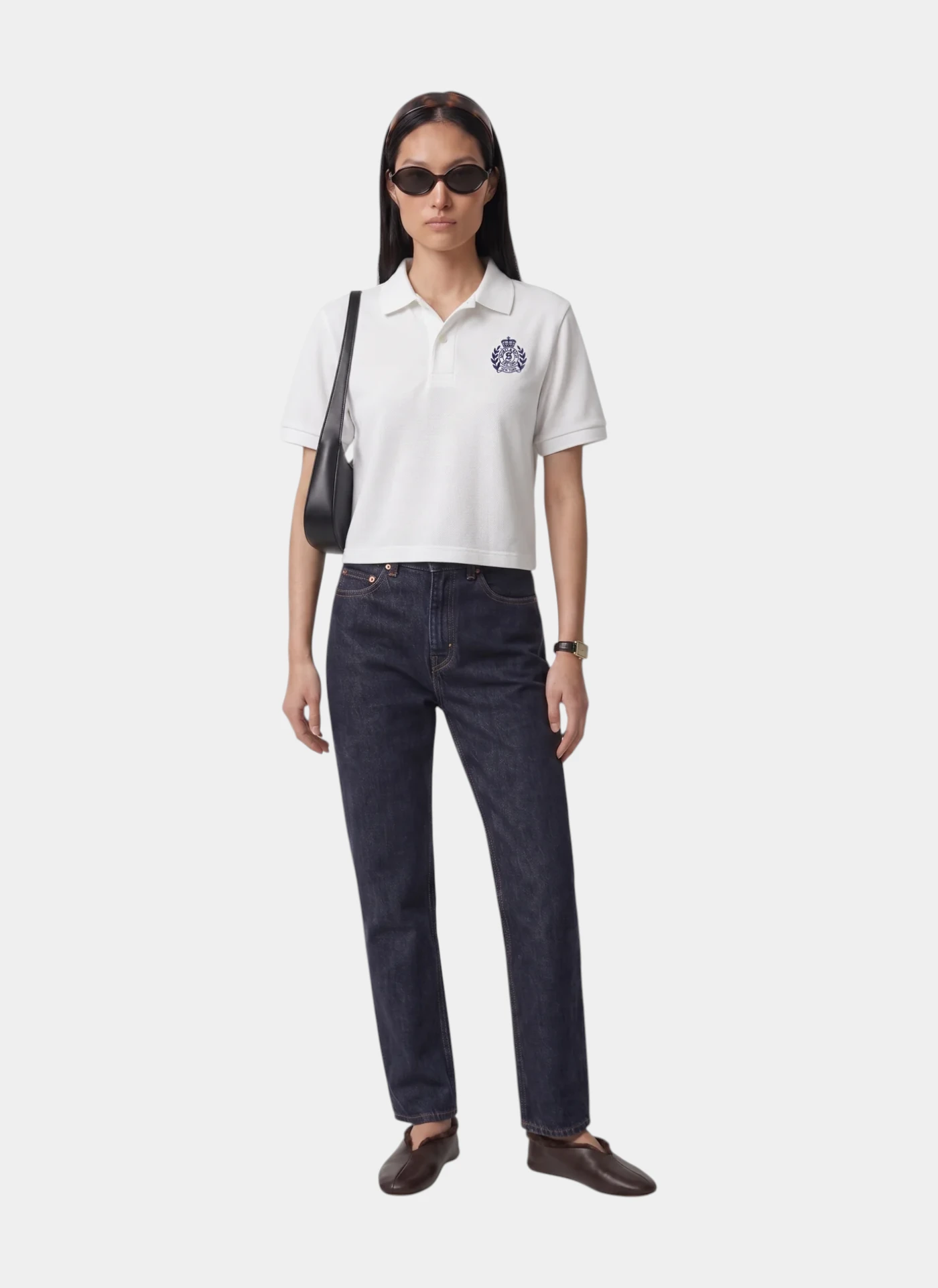 Поло NY Crest Pique Polo White