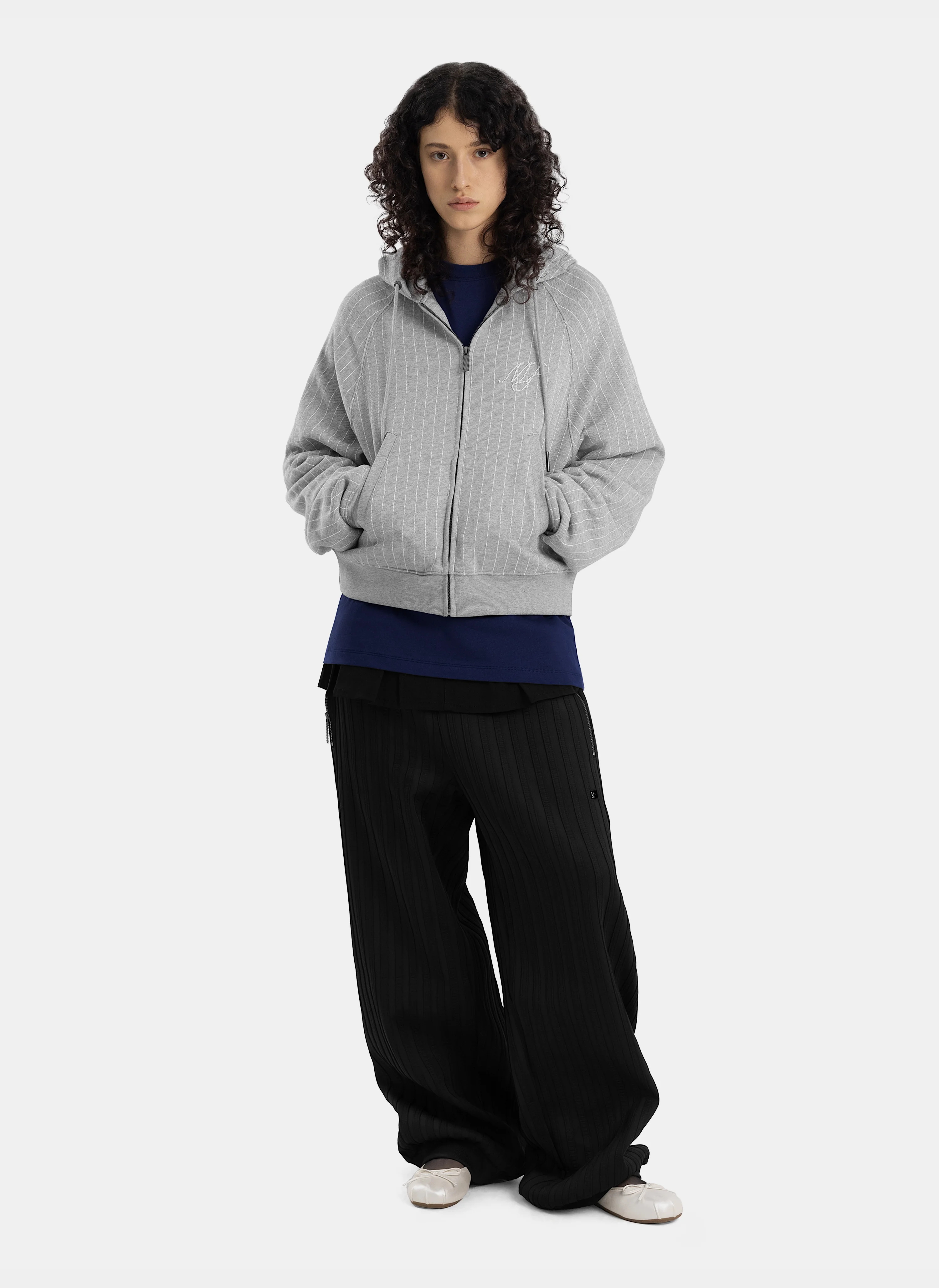 Худи на молнии Striped Hoodie Melange