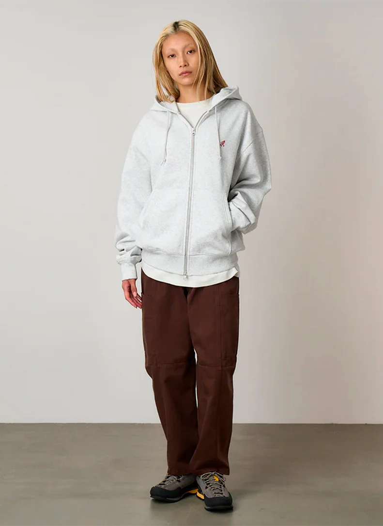 Худи на молнии One Point Zip Hooded Sweatshirt Heather Ash