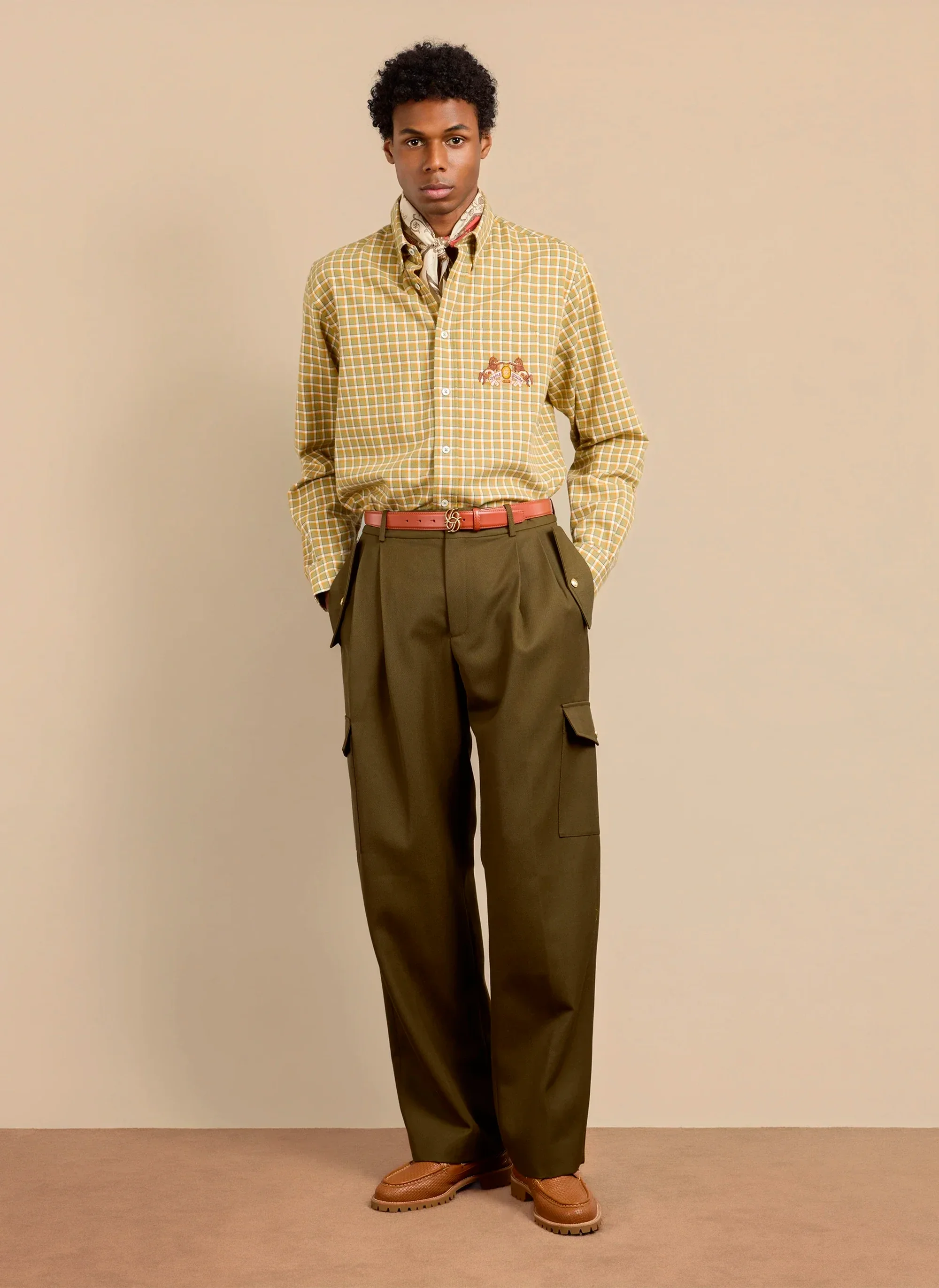 Рубашка La Chemise Emblème Cheval Kaki