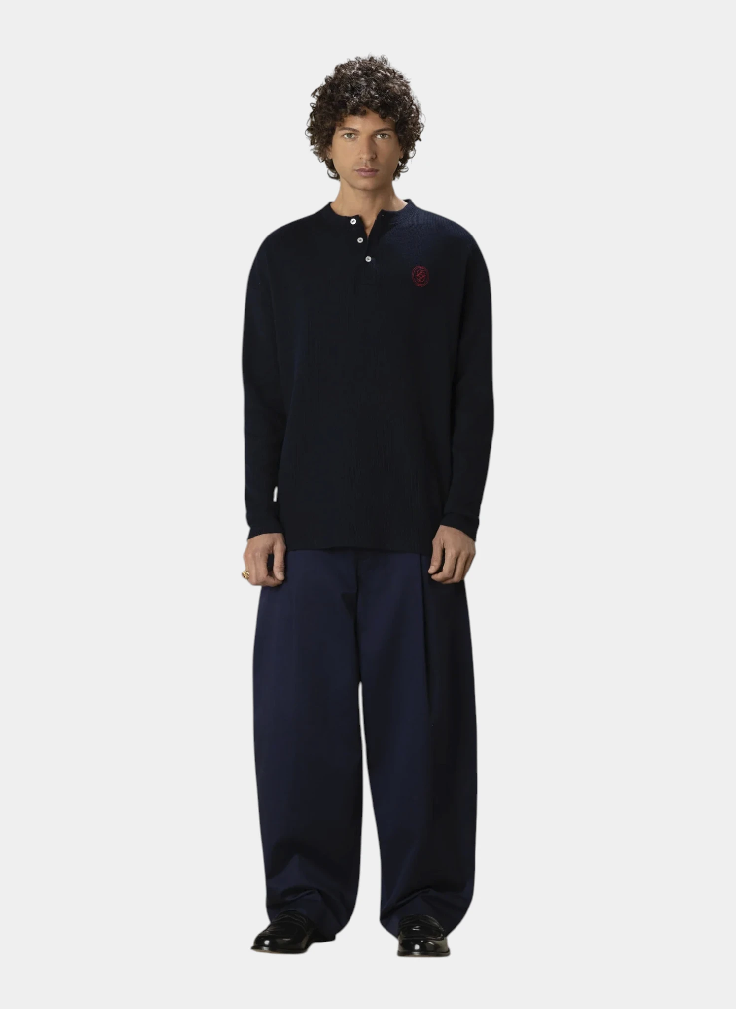 Лонгслив D Mirror Waffle Longsleeve T-Shirt Navy