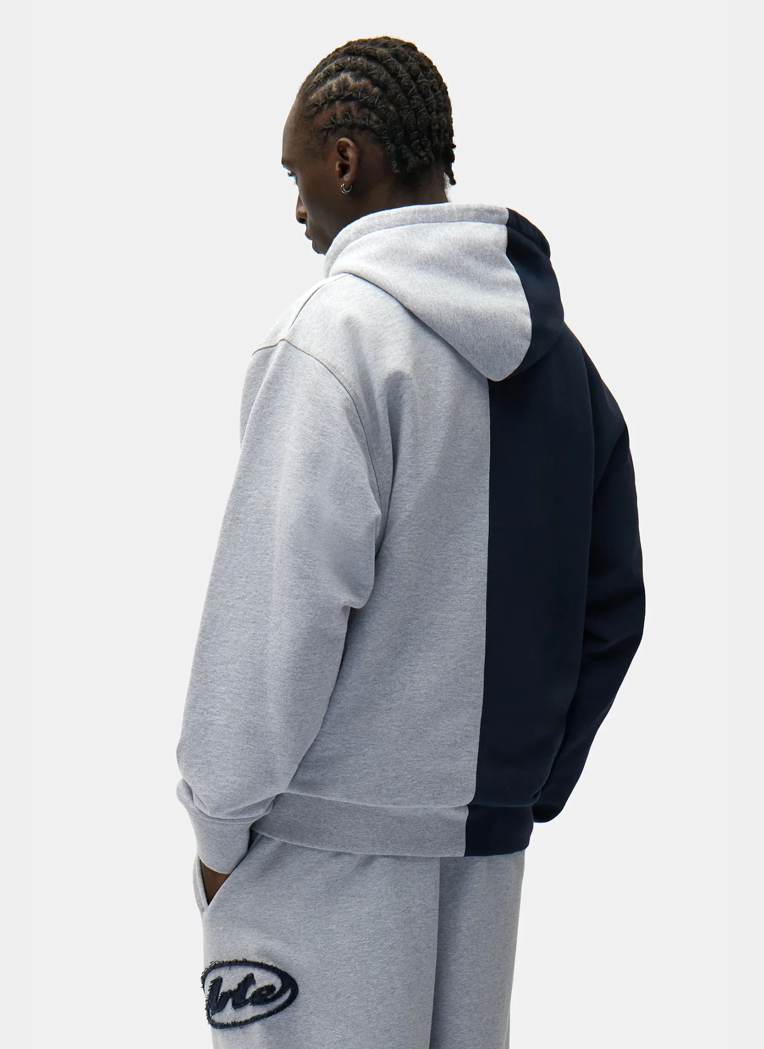 Худи на молнии Split Patch Zip Hoodie Grey