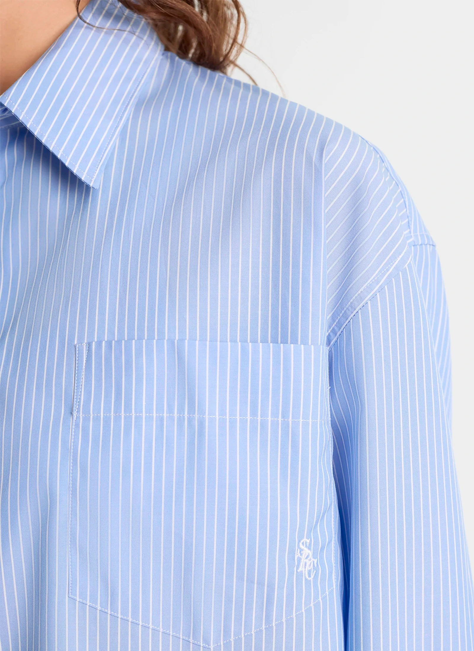 Рубашка SRC Oversized Shirt Light Blue Striped
