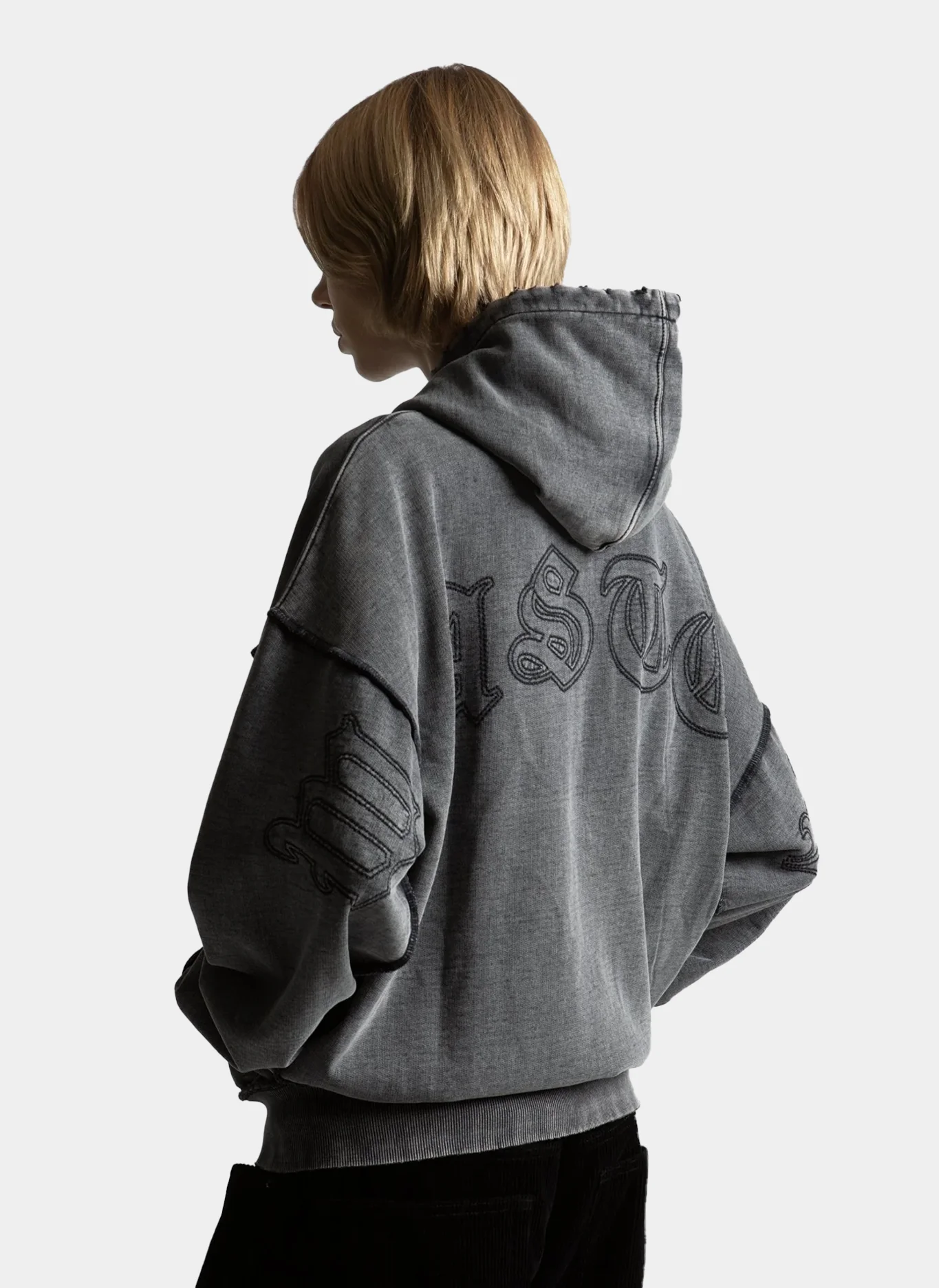 Худи на молнии Kingdom Curve Faded Zip Hoodie Faded Black