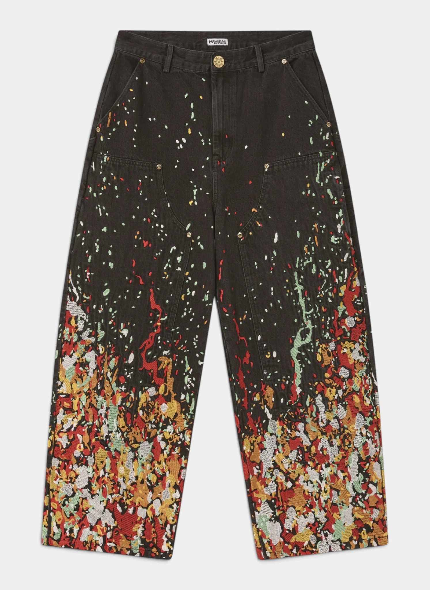 Джинсы Embroidered Carpenter Jeans Faded Black