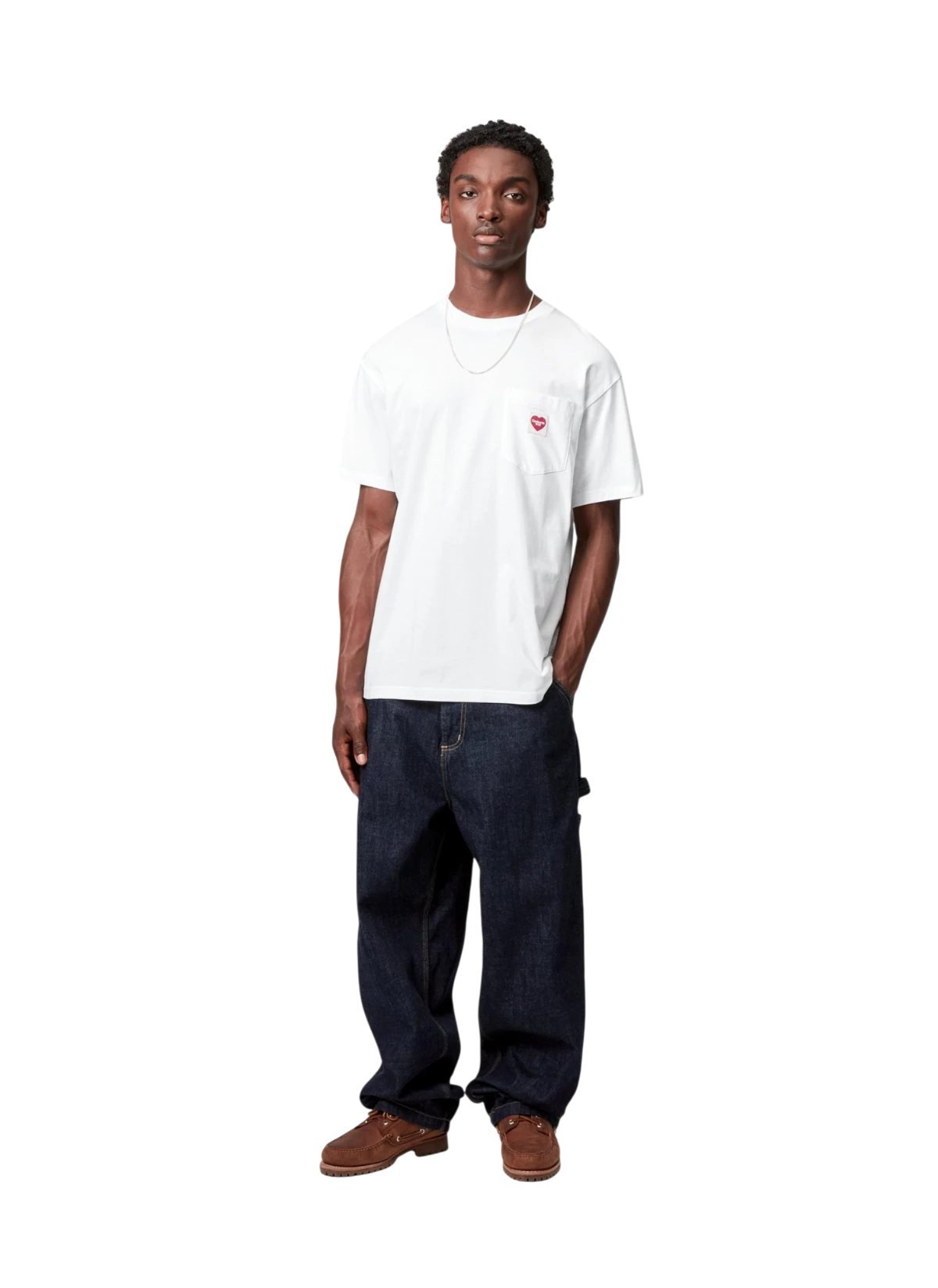 Футболка S/S Pocket Heart T-Shirt White / Red