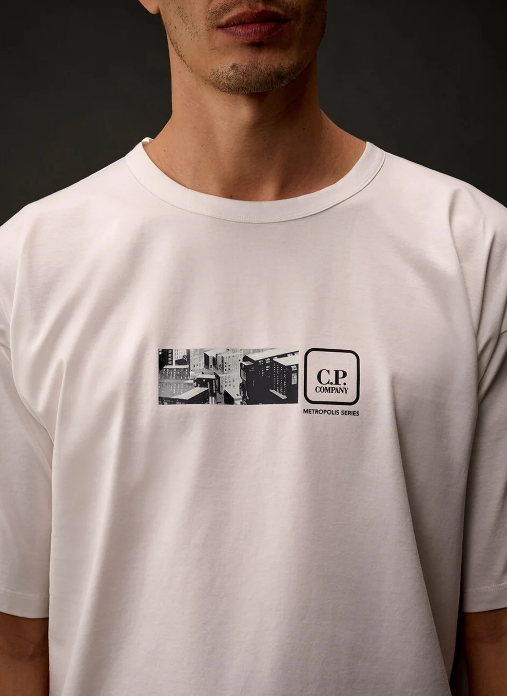 Футболка Metropolis Series Mercerized Jersey Short Sleeve Back Embroidery T-Shirt Gauze  White