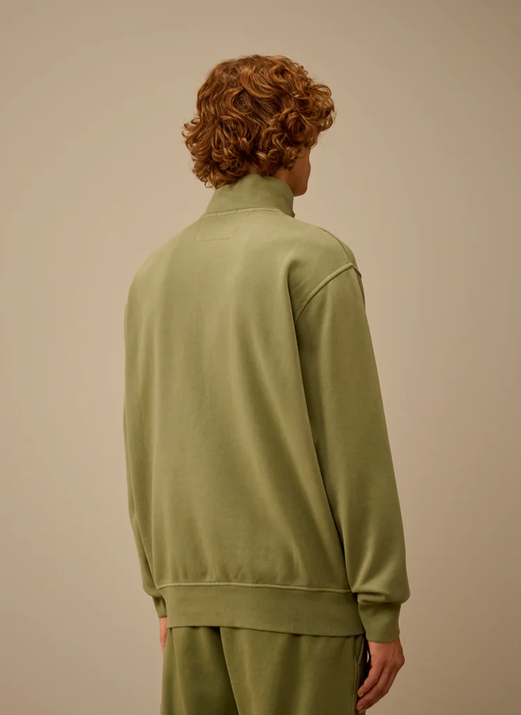 Свитшот Brushed and Emerized Diagonal Fleece Half Zip Sweatshirt Seagrass 