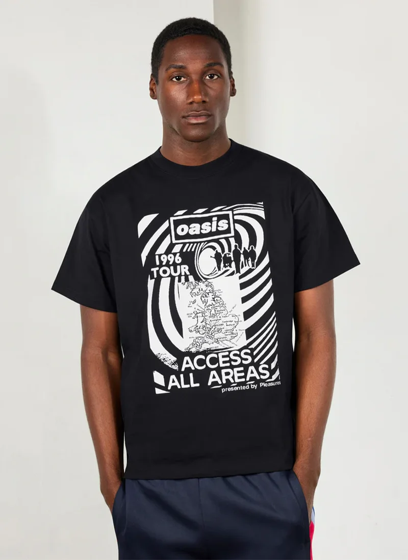 Футболка Pleasures х Oasis All Access T-Shirt Black