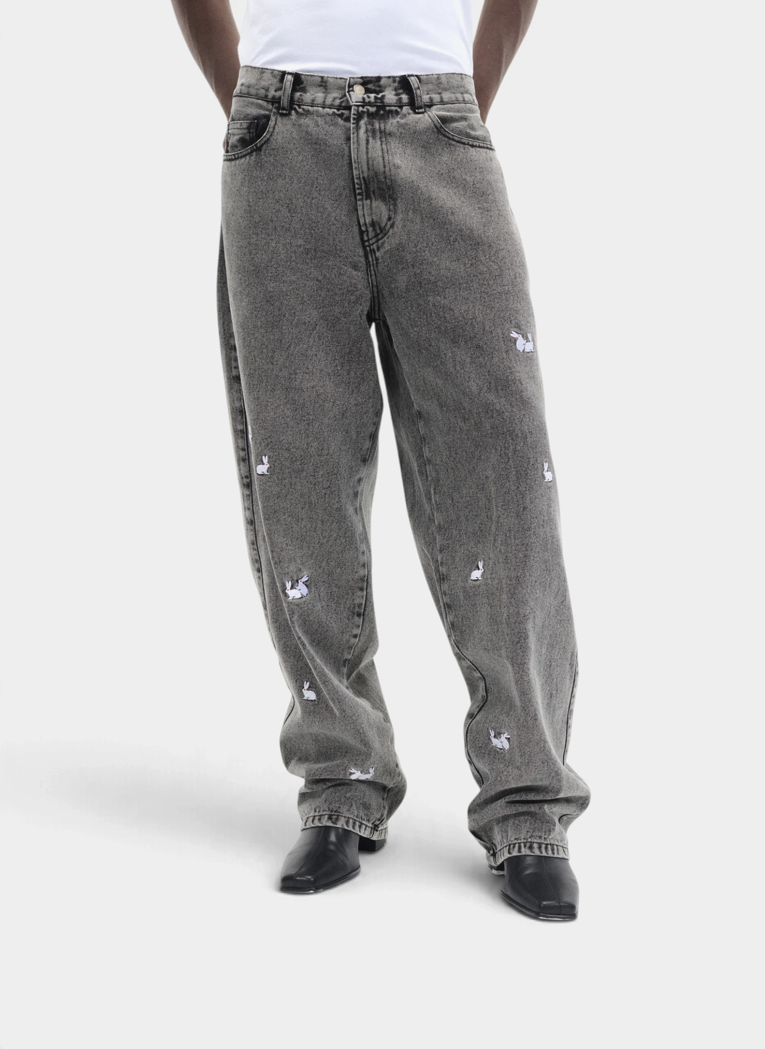 Джинсы A Billionhare Denim Pants Washed Black