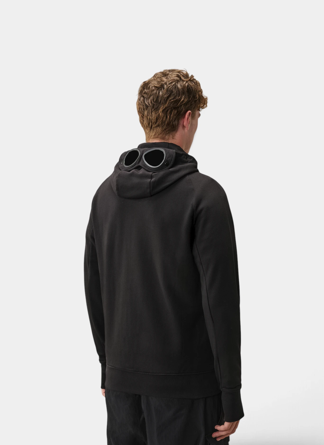 Худи на молнии Diagonal Raised Fleece Goggle Zip Sweatshirt Black