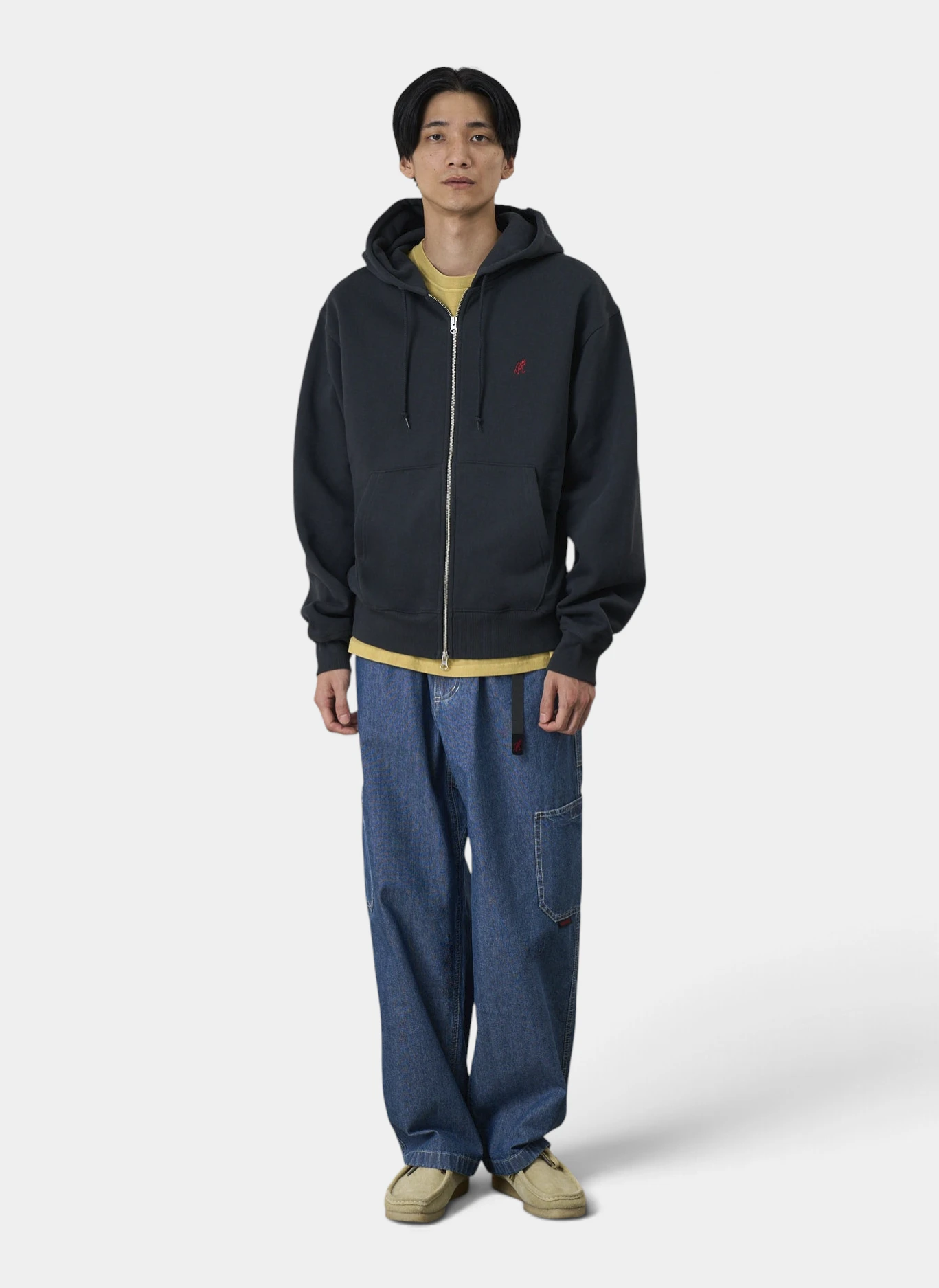 Худи на молнии One Point Zip Hooded Sweatshirt Black