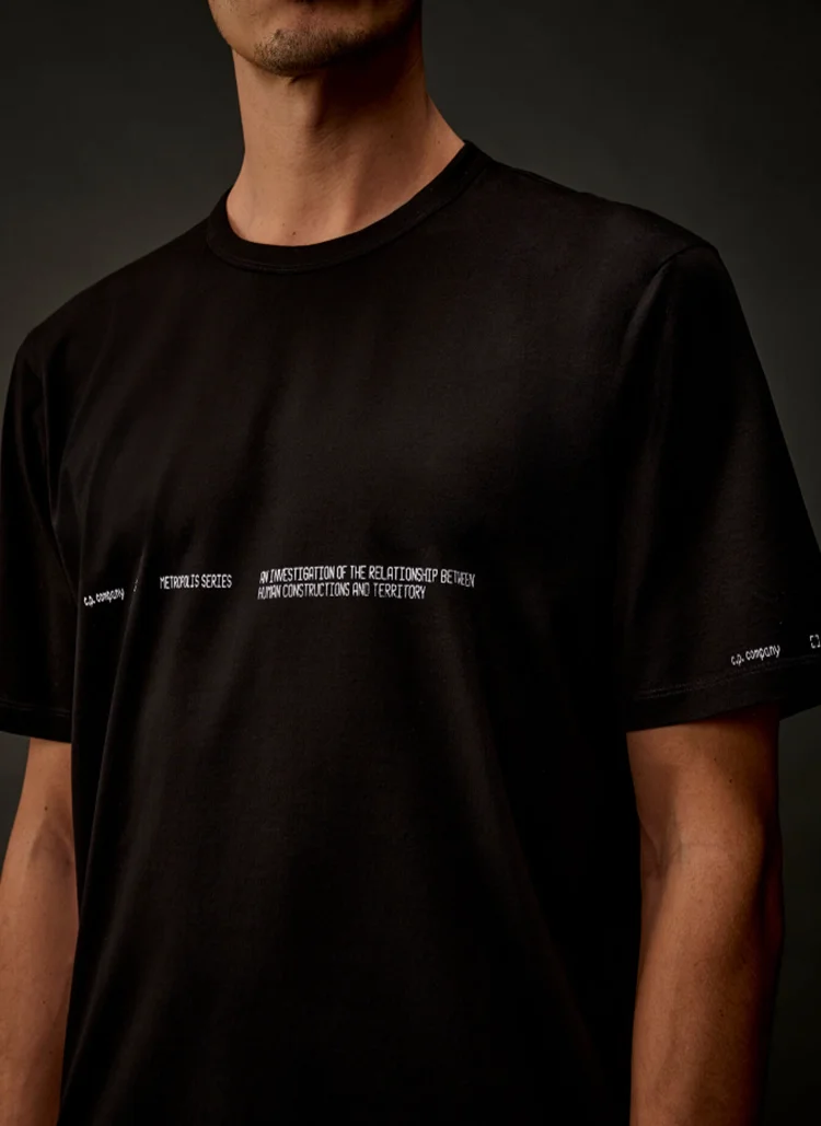 Футболка Metropolis Series Mercerized Jersey Short Sleeve Back Embroidery T-Shirt Black
