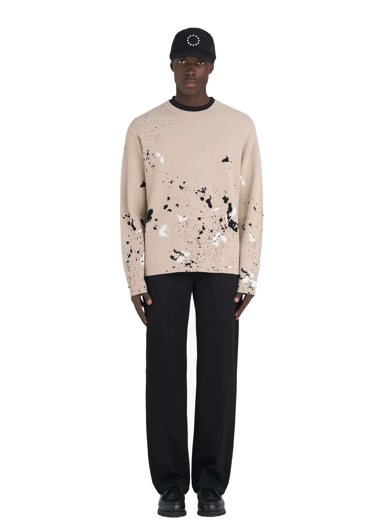 Свитшот Jacquard Long Sleeves Round Neck Splash Beige