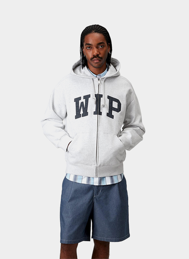 Худи на молнии ‘Hooded WIP Sweat Jacket’ ASH HEATHER (STONE WASHED) Худи на молнии ‘Hooded WIP Sweat Jacket’ ASH HEATHER (STONE WASHED)