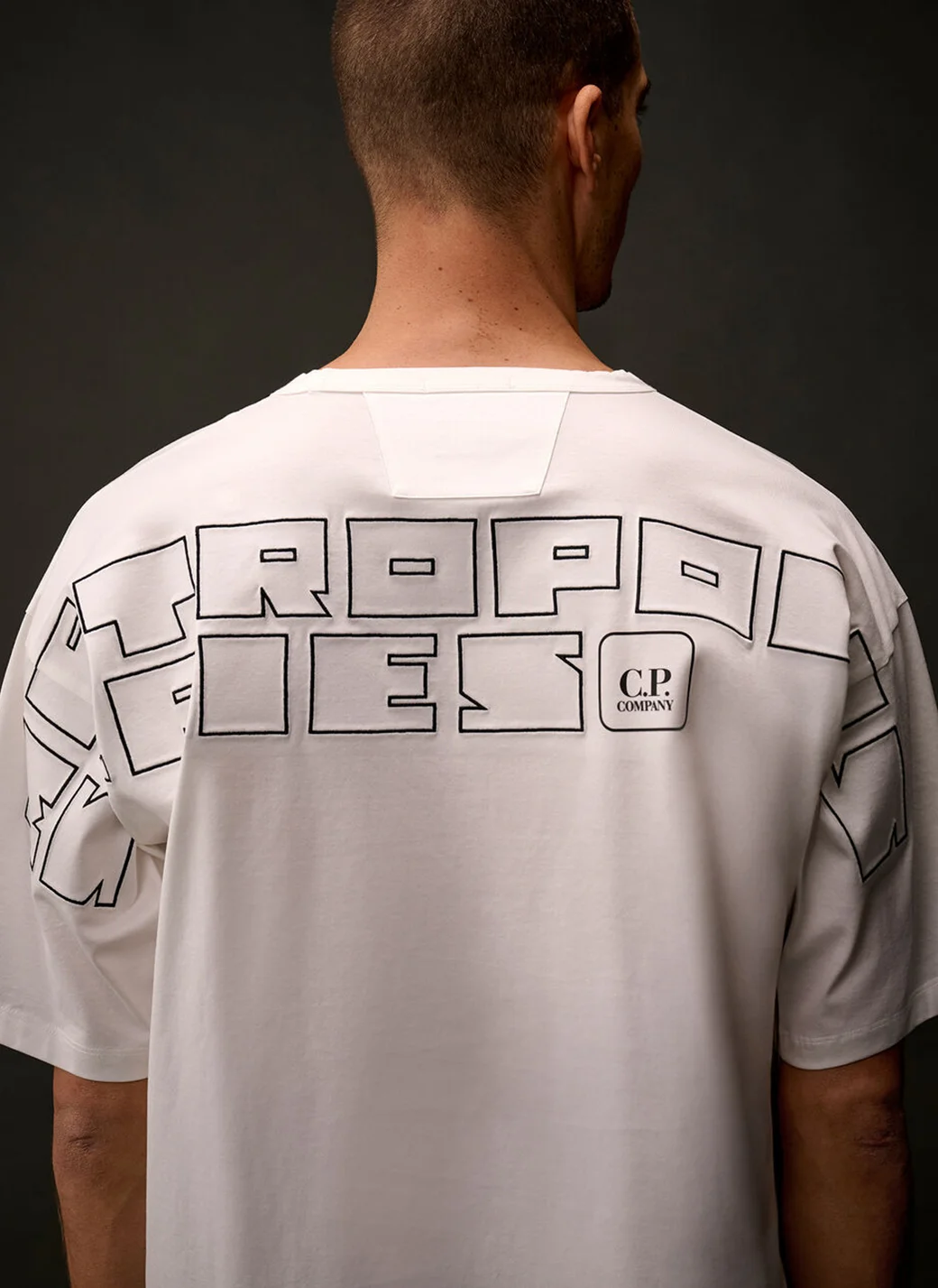 Футболка Metropolis Series Mercerized Jersey Short Sleeve Back Embroidery T-Shirt Gauze  White