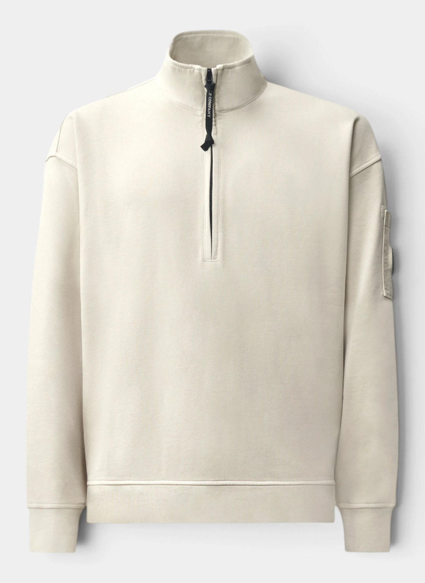 Свитшот Brushed And Emerized Diagonal Fleece Mixed Boxy Half Zip Silver Birch