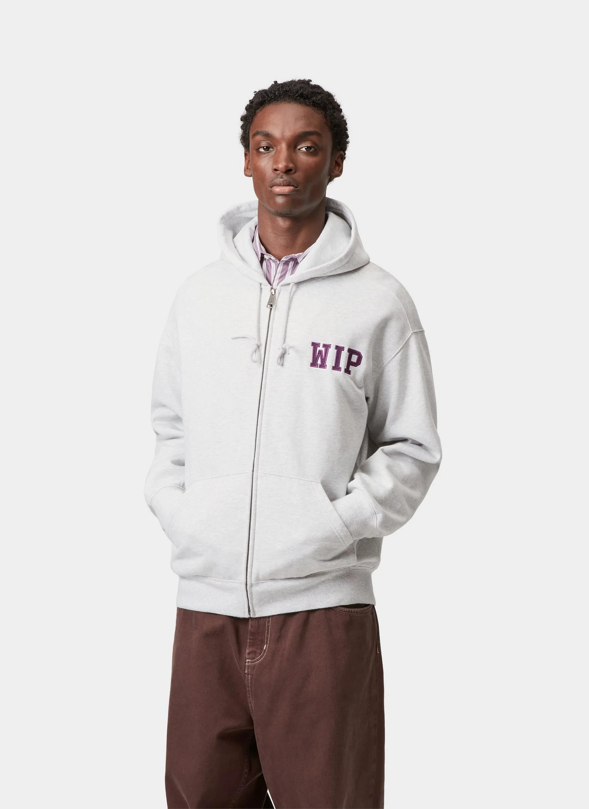 Худи на молнии Hooded Mini Wip Sweat Jacket Ash Heather (Stone Washed)