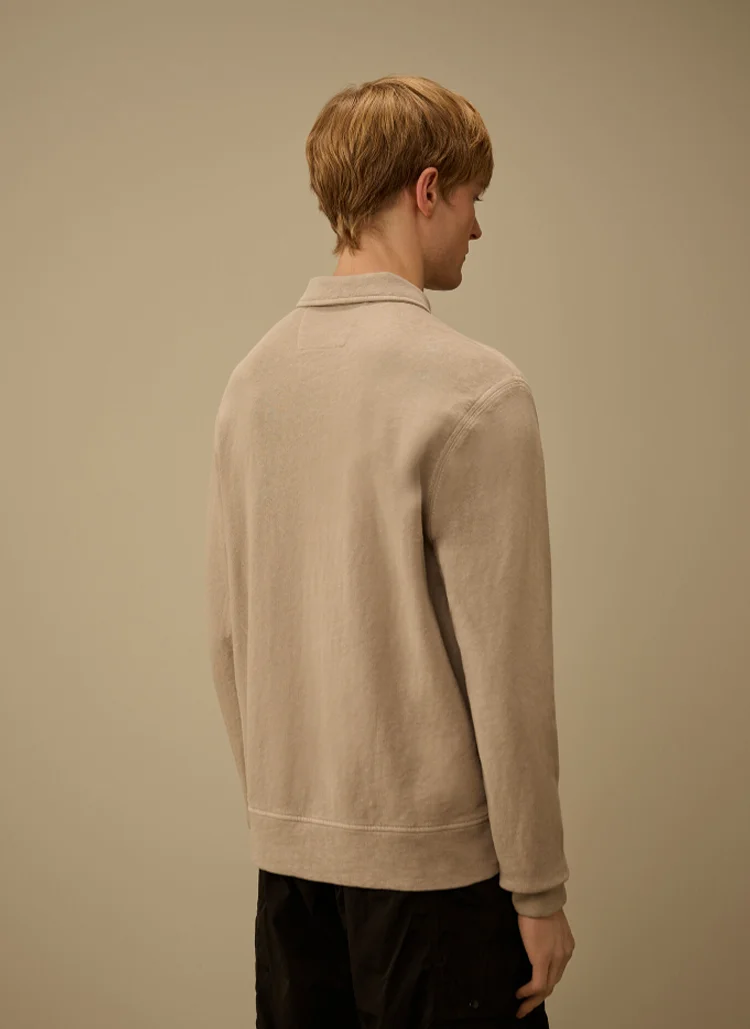 Свитшот Sweatshirts Polo Collar In Malfile' Fleece Dove Grey