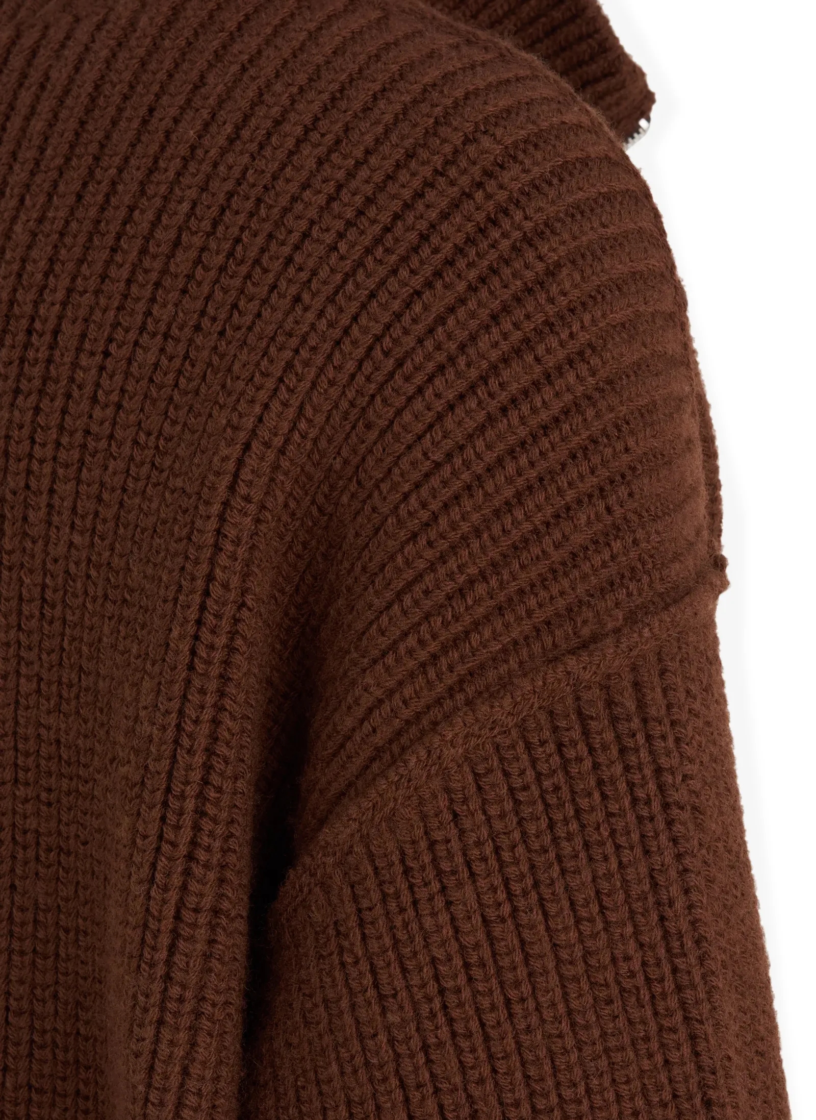 Свитер Military Rib Half Zip Dark Brown