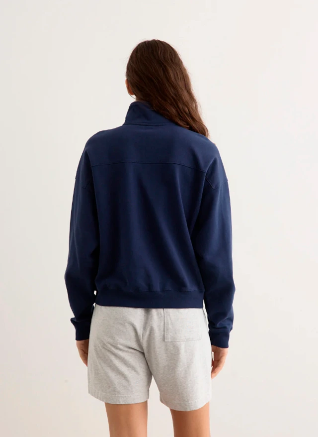 Свитшот H&W Crest Embroidered Quarter Zip Dark Navy