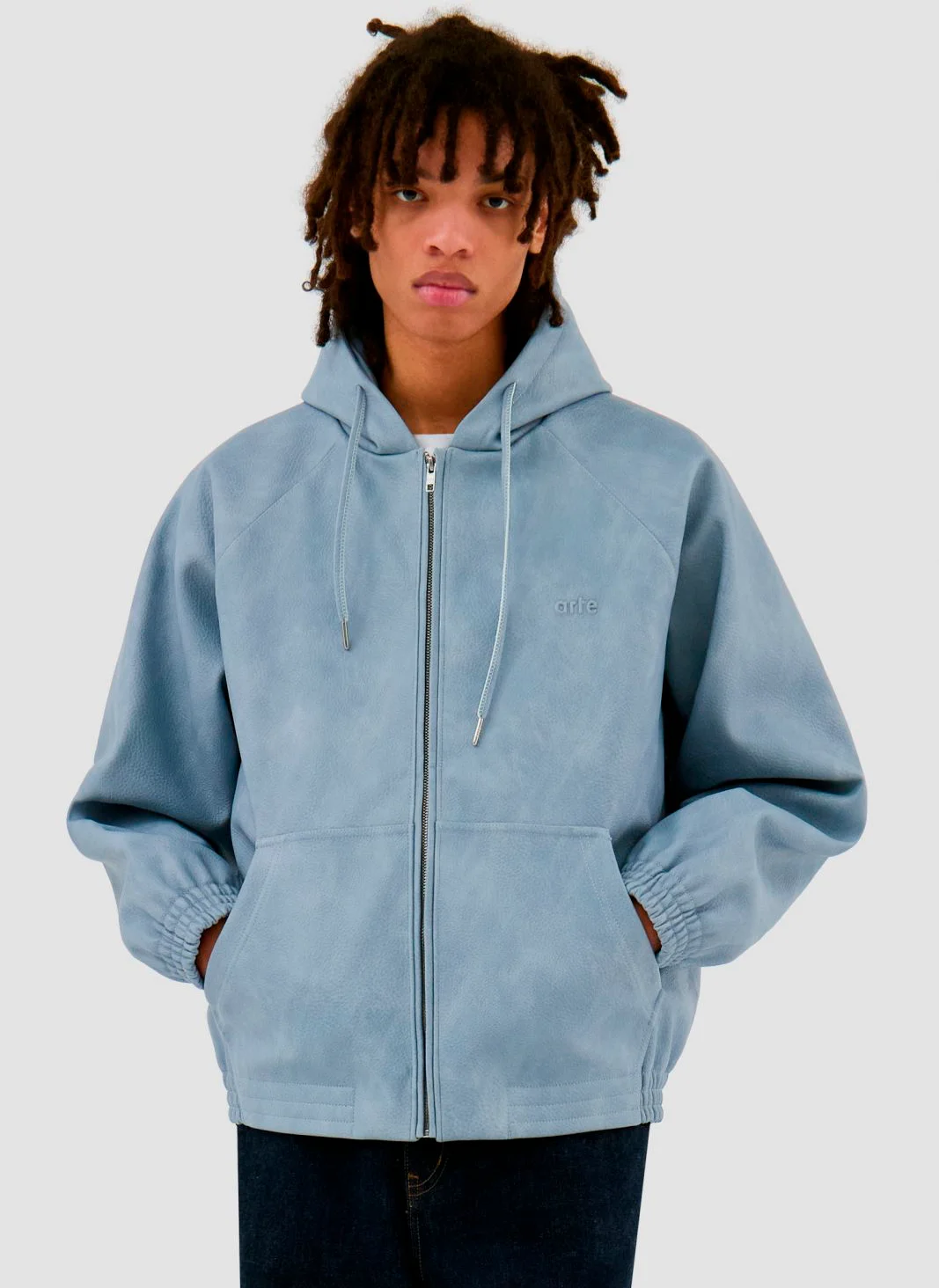 Куртка ‘Leather Hooded Jacket’ Blue