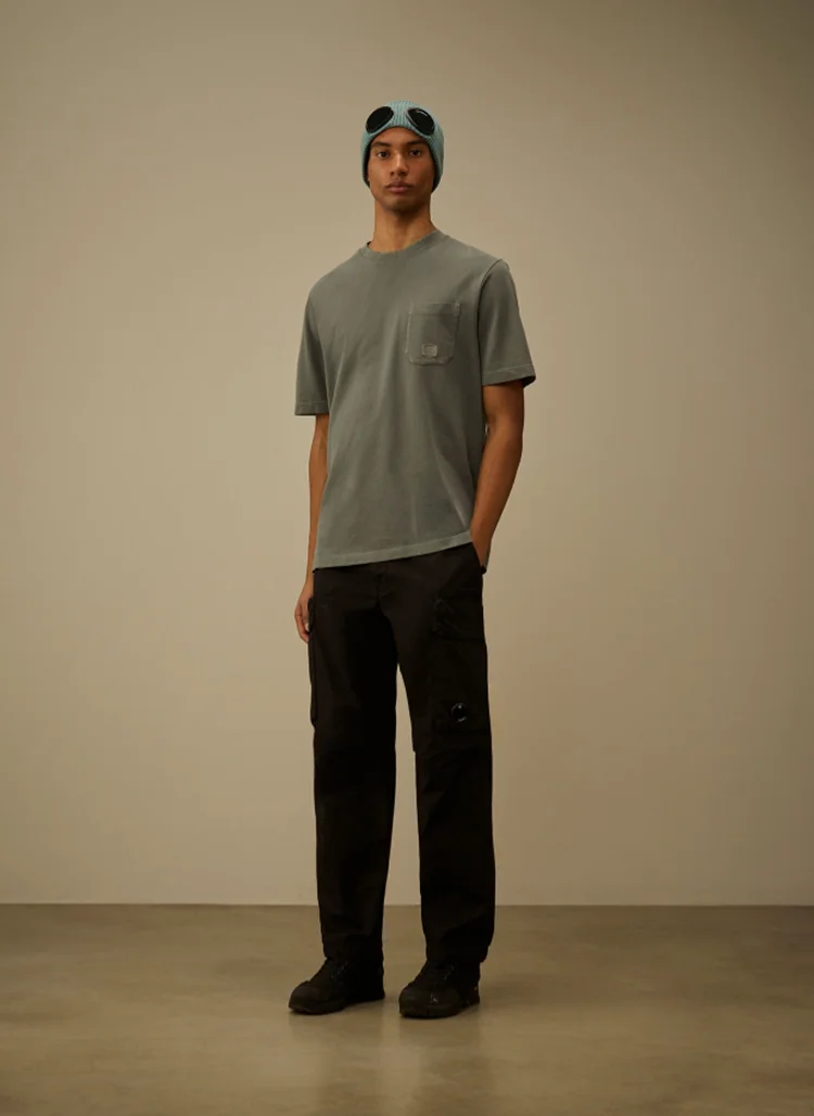 Футболка 24/1 Piquet Pigment Dyed Short Sleeve T-Shirt Gunmetal