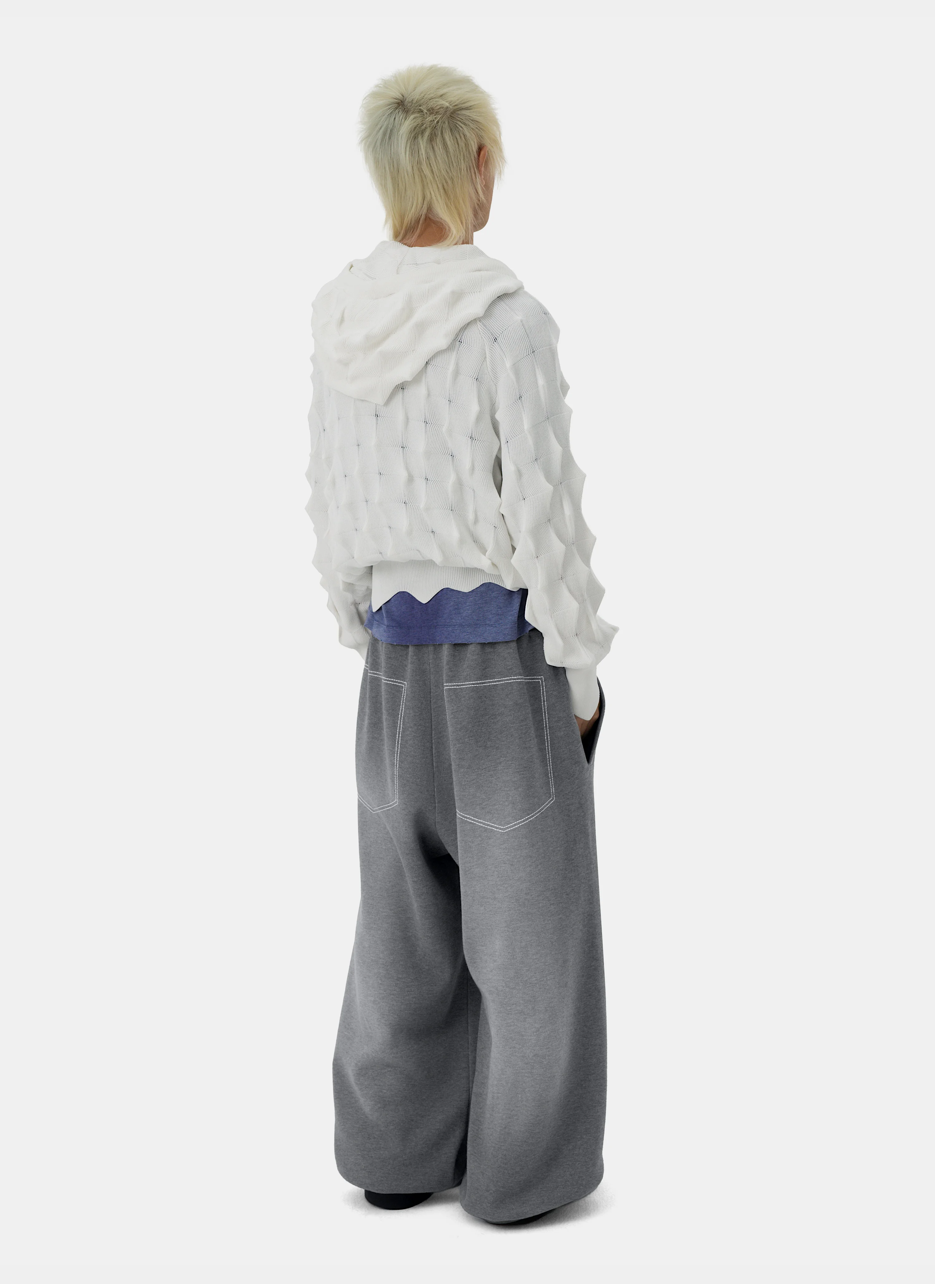 Худи на молнии Spiked Slim Zip-Up Hoodie White
