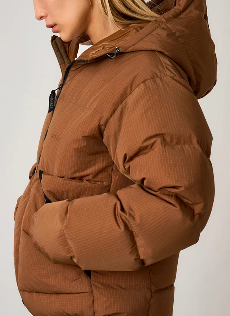 Пуховик Down Puffer Hooded Jacket Brown