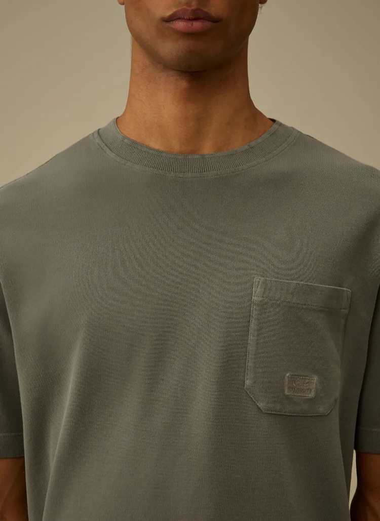 Футболка 24/1 Piquet Pigment Dyed Short Sleeve T-Shirt Gunmetal