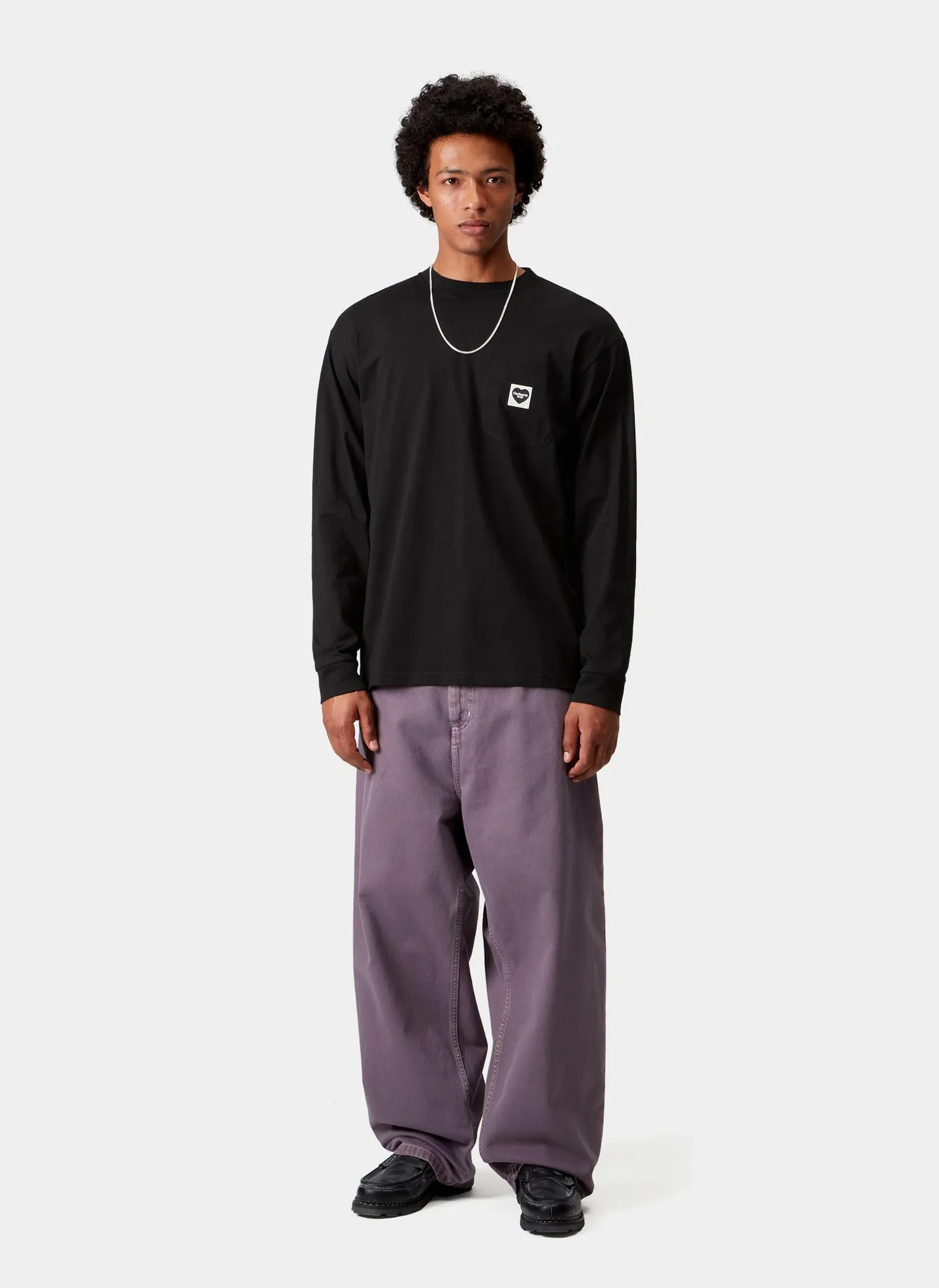 Лонгслив L/S Pocket Heart T-Shirt Black / Black