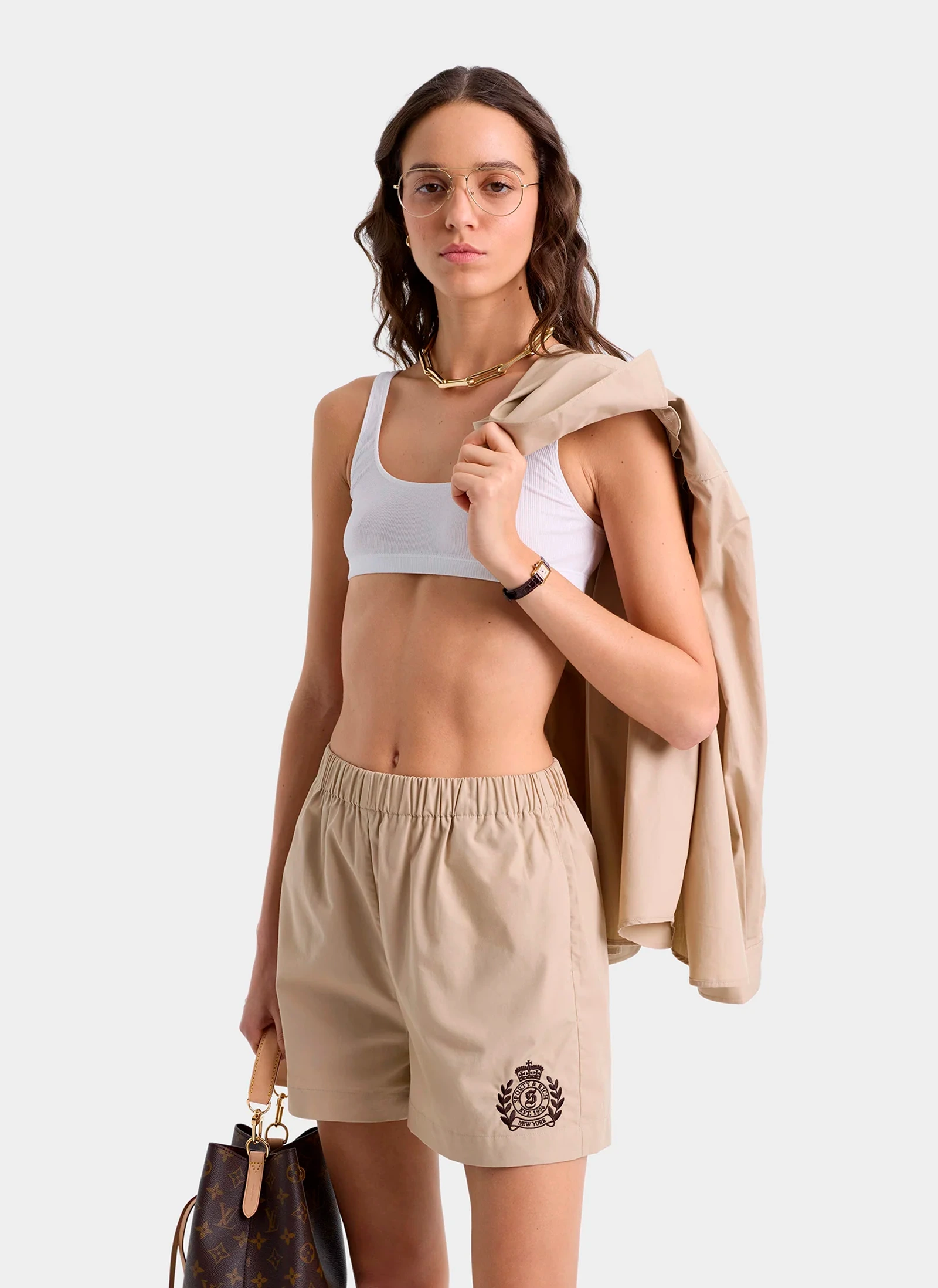 Шорты женские H&W Crest Poplin Short Light tan