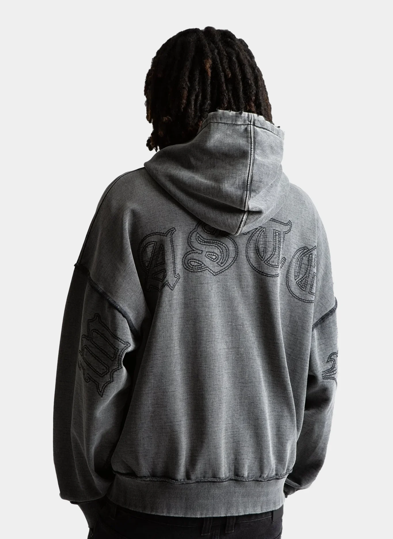 Худи на молнии Kingdom Curve Faded Zip Hoodie Faded Black