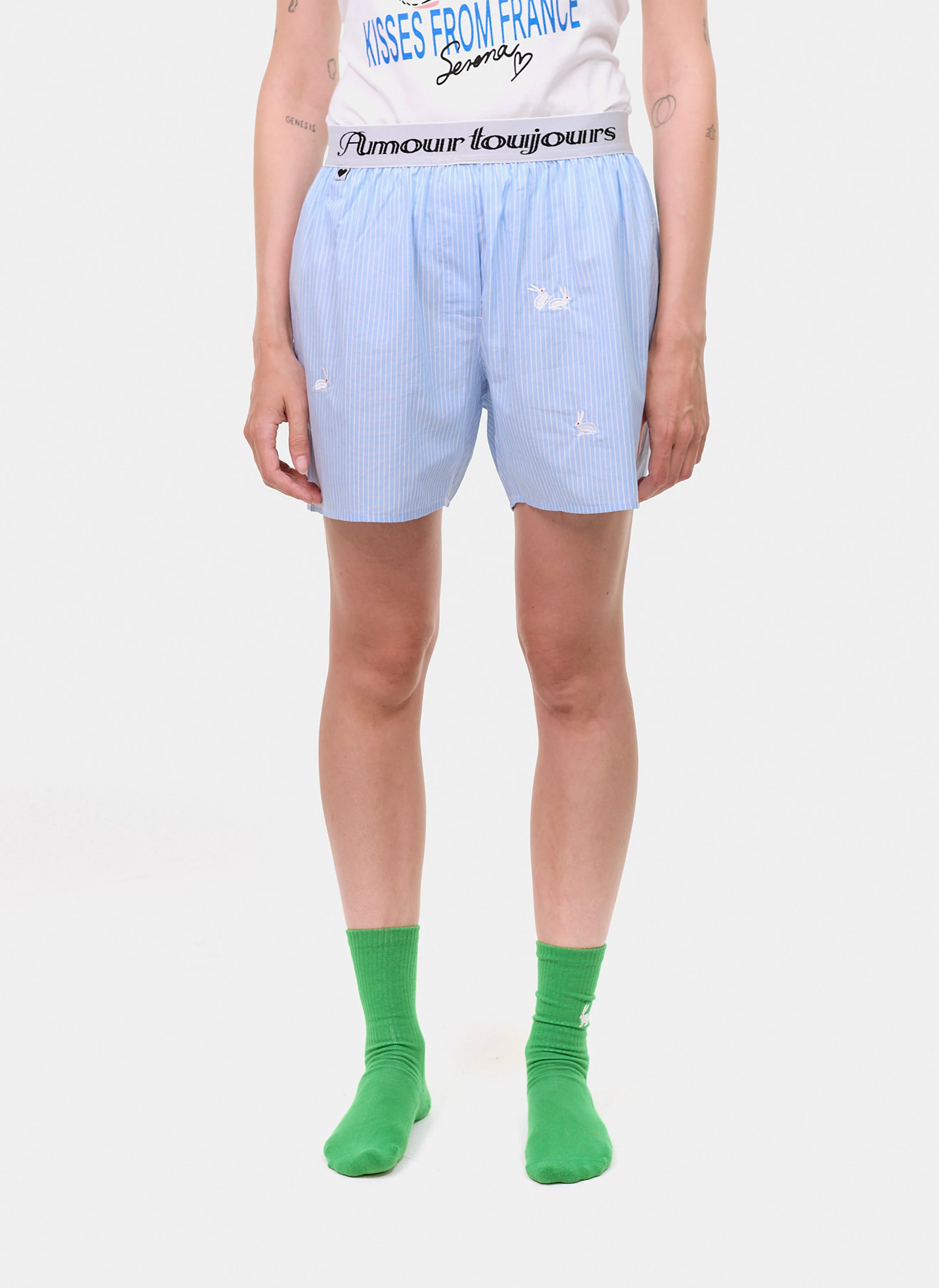 Шорты-боксеры Follow the Rabbit Underwear Blue Stripe