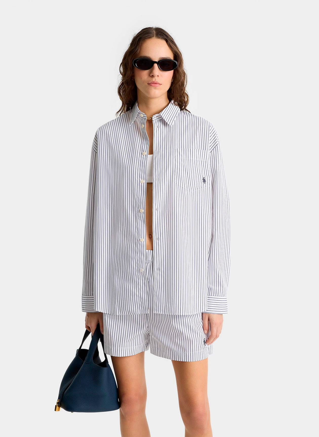 Рубашка SRC Oversized Shirt Blue Striped
