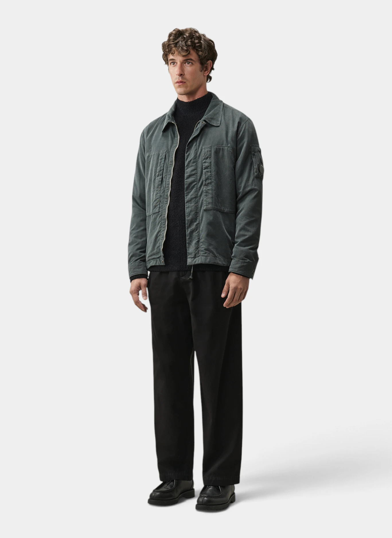 Брюки Cotton Gabardine Boxy Pleats Pants Black