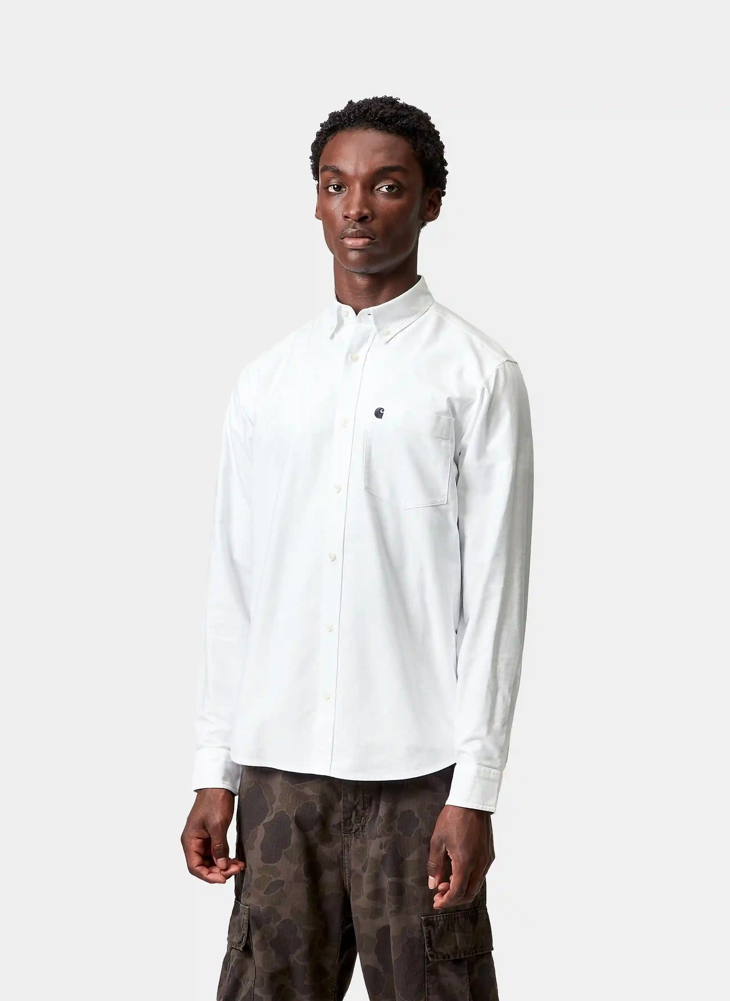 Рубашка L/S C-Logo Shirt White / Dark Navy